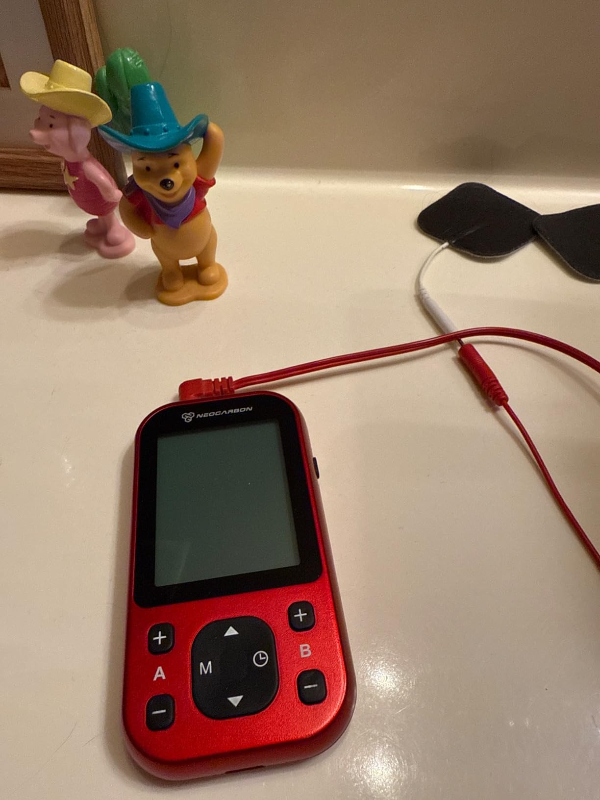 TENS Unit Muscle Stimulator Pro for Back Pain Relief, Shoulder Recovery and Physical Therapy, Electronic Massager Machine with PMS Pulse for Effective Shock Therapy, Red customer photo 2