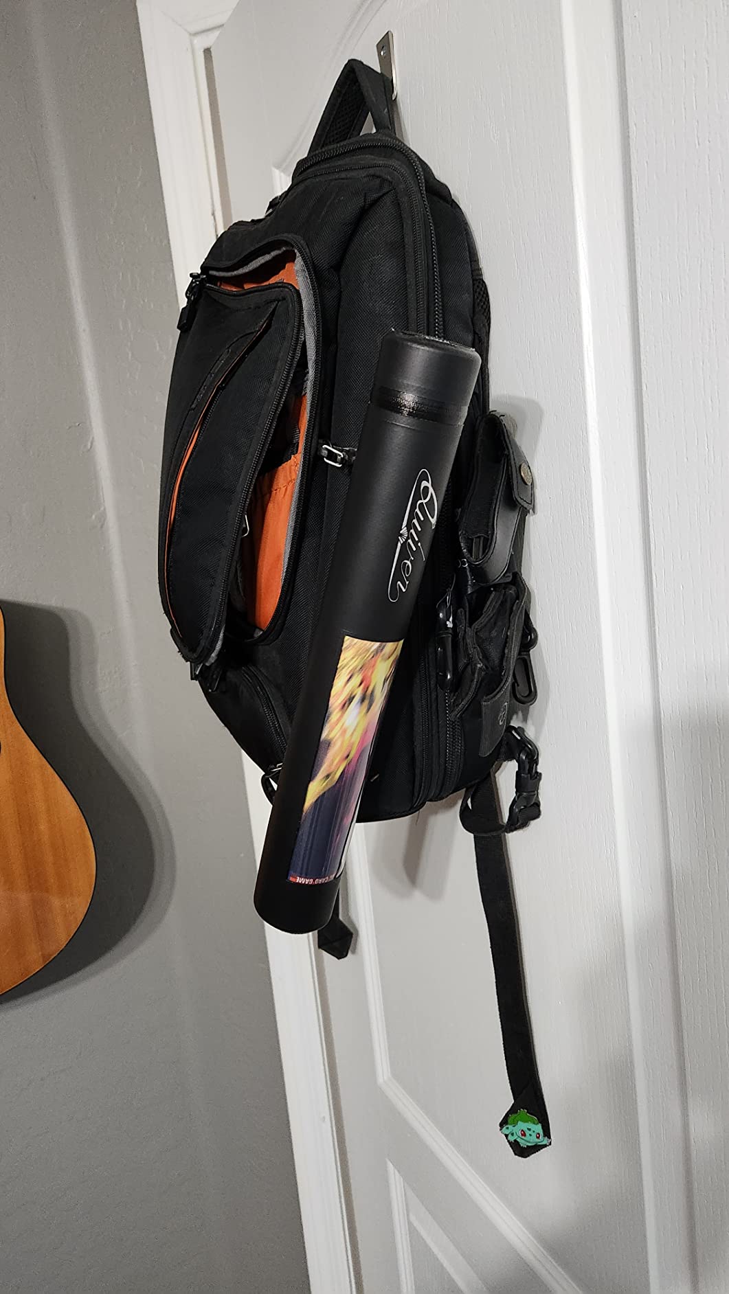 Quiver Time Black XL Orion Playmat Tube - TCG Playmat Tube Case with Waterproof Zipper, Hidden Dice Pocket, Adjustable Removable Shoulder Strap, See-Through Window, Fits 14