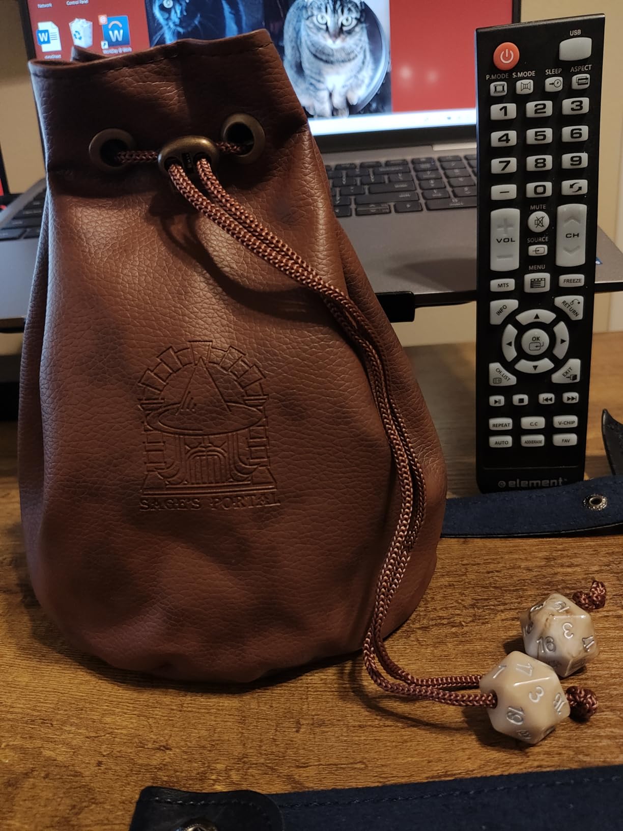 Large DND Dice Bag, Holds 200+ Dice, Velvet-Lined PU Leather Drawstring Pouch with 4 Pockets for Dungeons and Dragons RPG MTG, D&D Gift for Dungeon Masters and Players customer photo 2