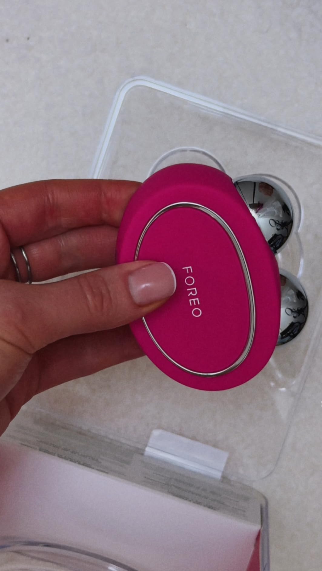 FOREO Bear 2 Advanced Lifting Toning Microcurrent Facial Device - Face Sculpting Tool - Firm & Contour - Non-Invasive - Increases Skin Care Absorption - Evergreen customer photo 1