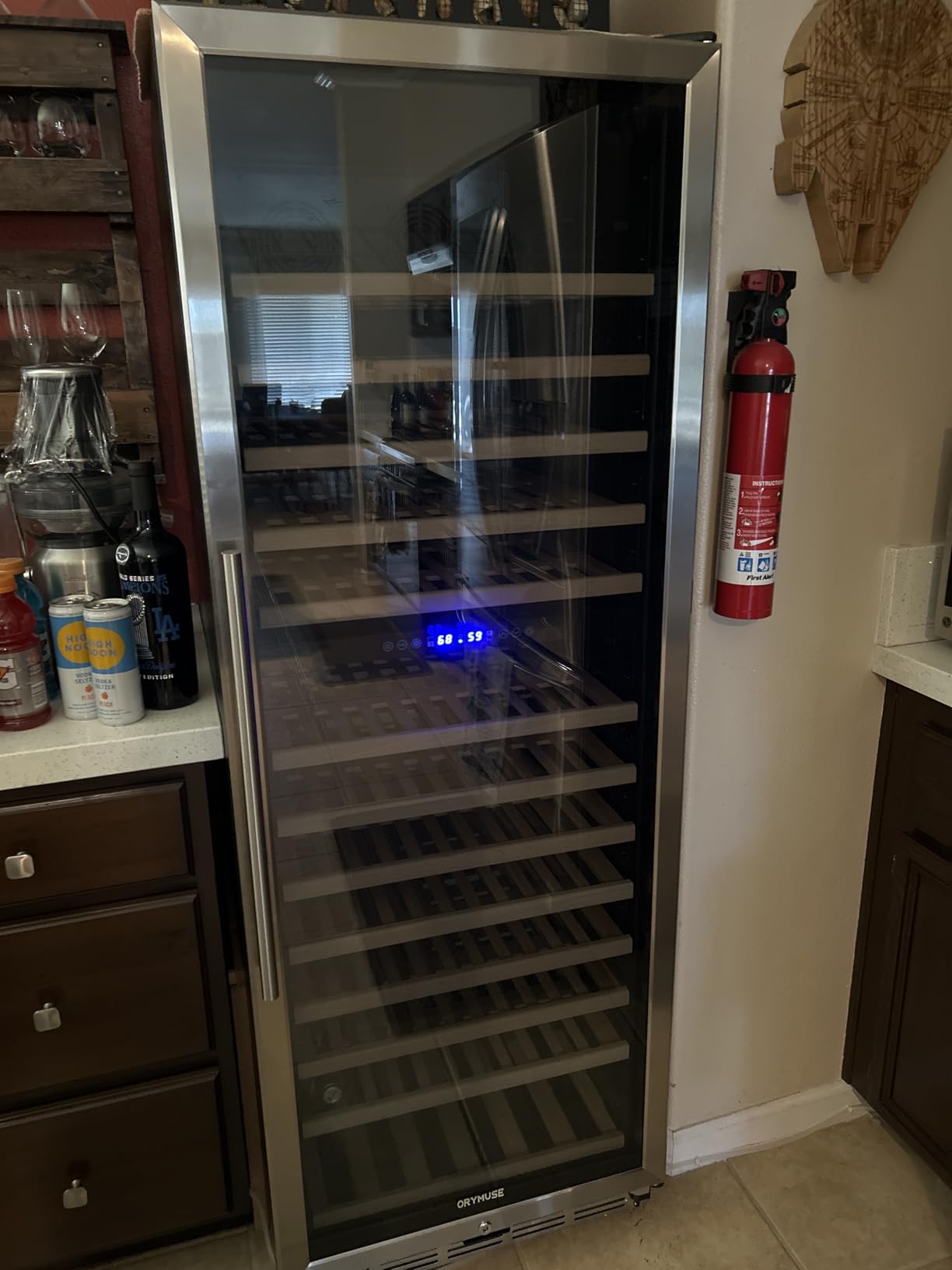 Dual Zone Wine Fridge Freestanding 175 Bottle, 24 Inch Large Capacity Built-in Wine Cooler Refrigerator with Upgraded Compressor Cooling and Intelligent Temperature Memory customer photo 2