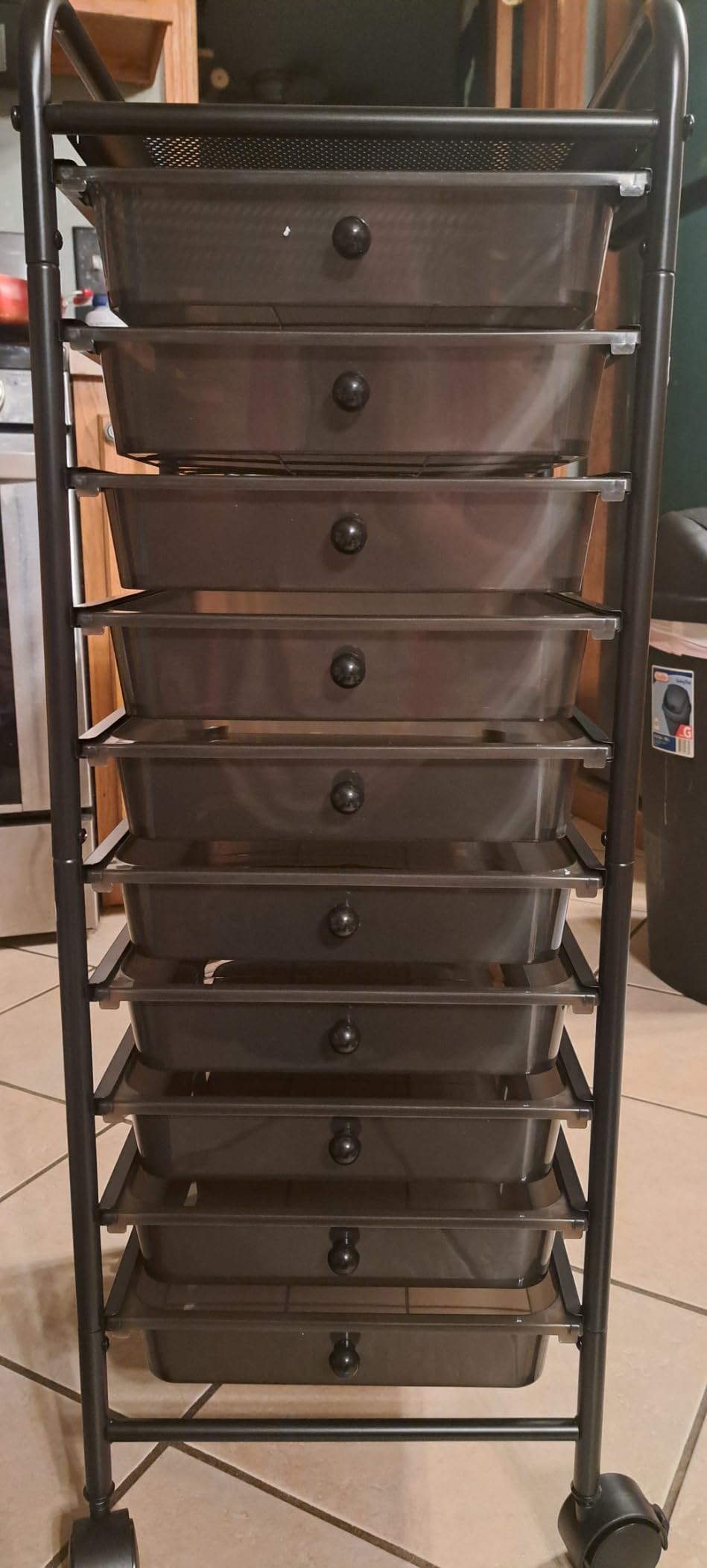 Simple Houseware 10 Drawers Rolling Utility Cart Organizer, Black, 36