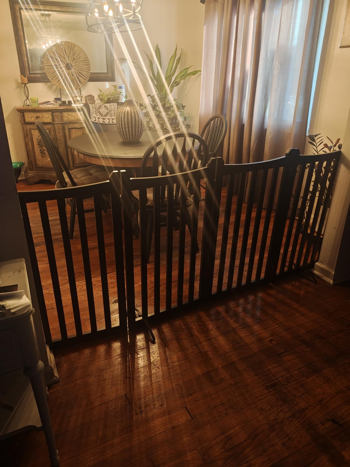 Yaheetech 36in 4-Panel Wooden Freestanding Pet Gate for Indoor Stairs | Dog Fence with 2 Support Feet for Doorways/Halls/Kitchen, Foldable for Storage, Easy Assembly, Ideal for Small & Medium Pets customer photo 2