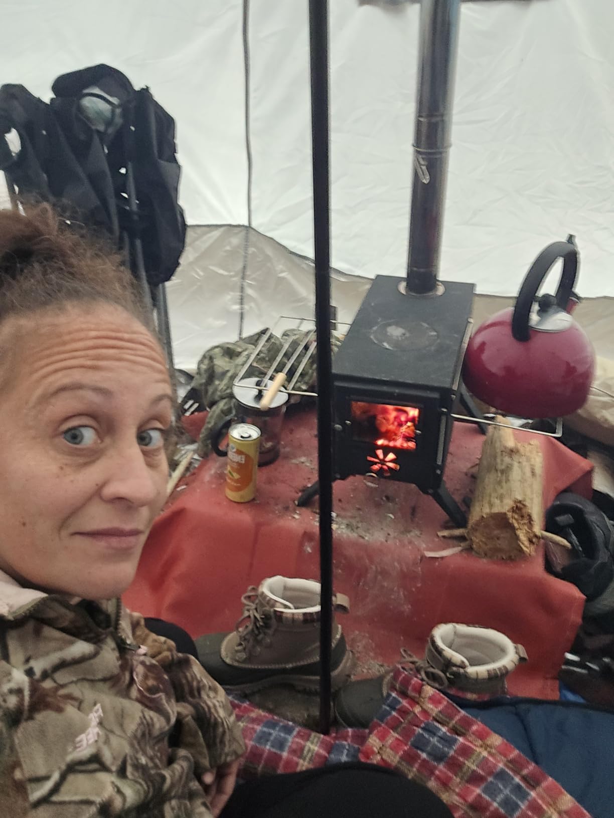 Hot Tent Stove, AVOFOREST Wood Burning Stove, Small Wood Stove with 7 Stainless Chimney Pipes for Outdoor Heating & Cooking, Ice Fishing, Hunting customer photo 2