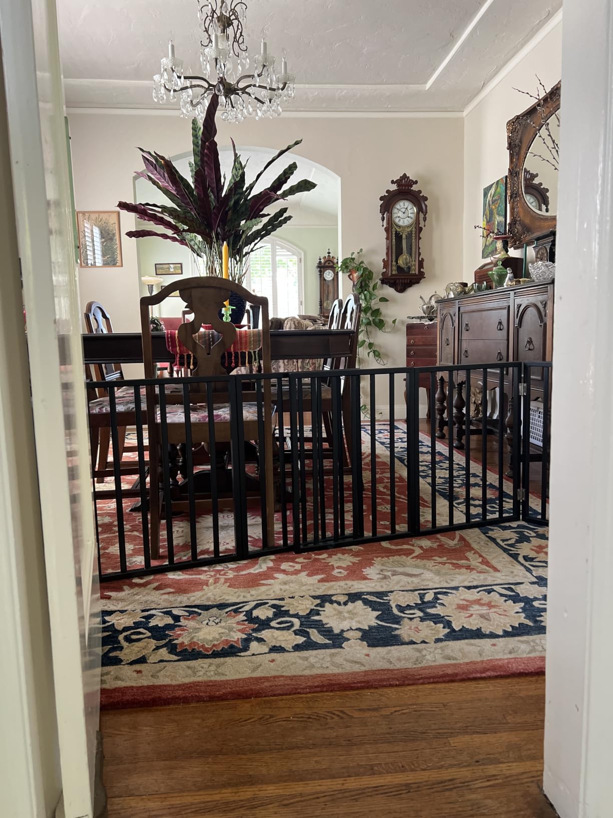 Pet Gate - 3-Panel Indoor Foldable Dog Fence for Stairs, Hallways, or Doorways - 54x24-Inch Wood Freestanding Dog Gates by PETMAKER (Black) customer photo 1