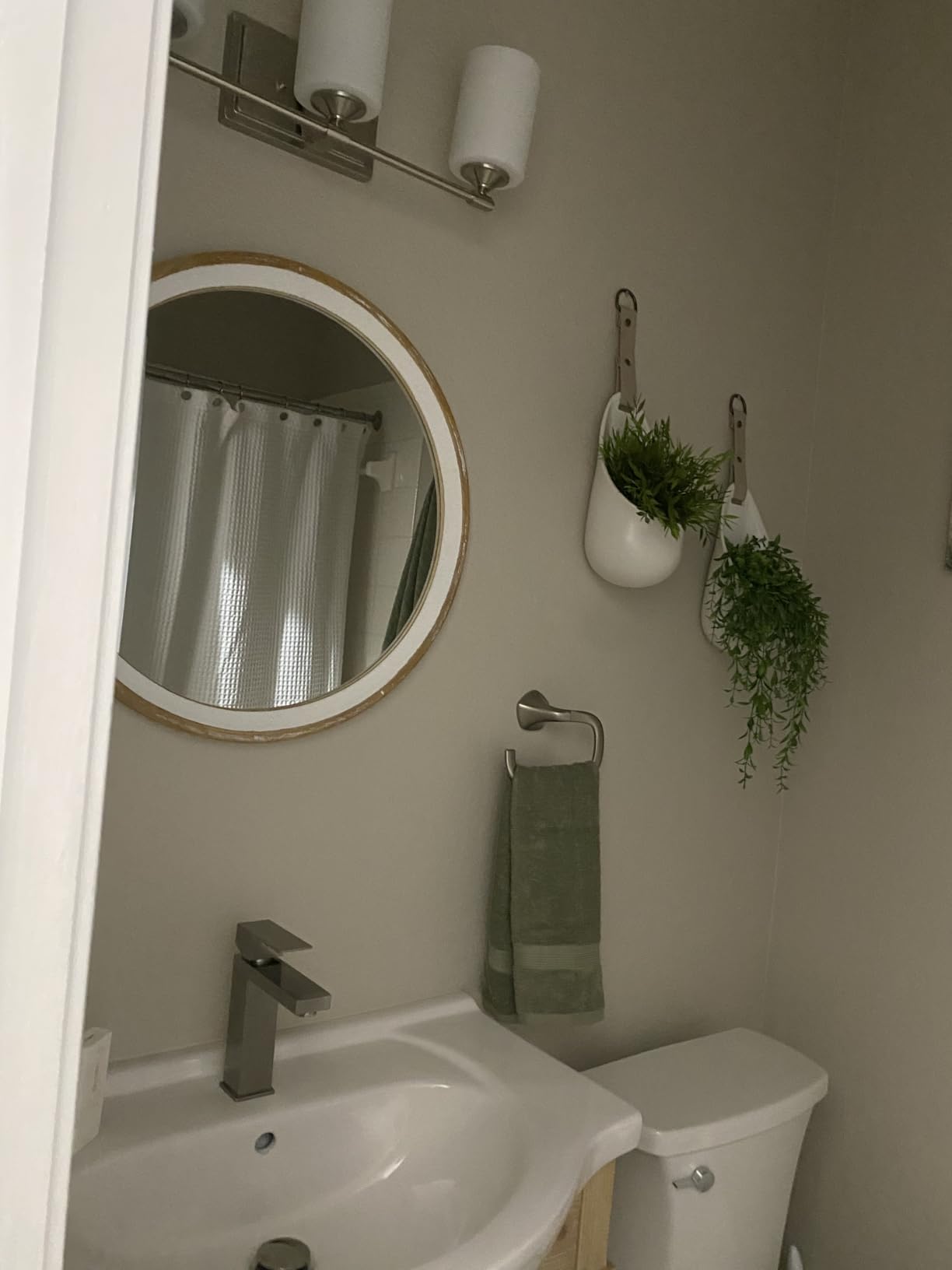 24x36 Inch Wooden Rectangular Wall Mirror, Farmhouse Mirrors for Entryway | Over-Sink Styling, Vertical or Horizontal Hanging, Boho Warm Textured Accent for Bathroom, Living Room, and Foyer customer photo 1