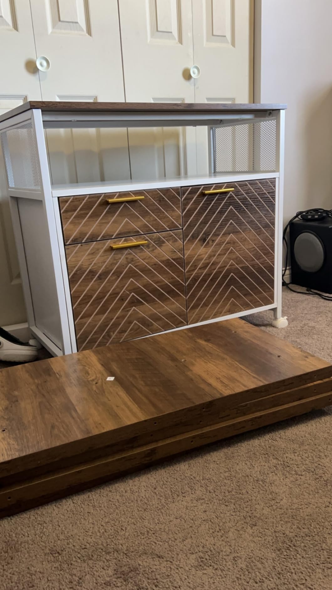 Tribesigns Office Desk with Drawers Sets, 55 inches L Shaped Computer Desk with Mobile File Cabinet, Big Executive Desk for Home Office Furniture Sets (Dark Oak, 55-inch) customer photo 1