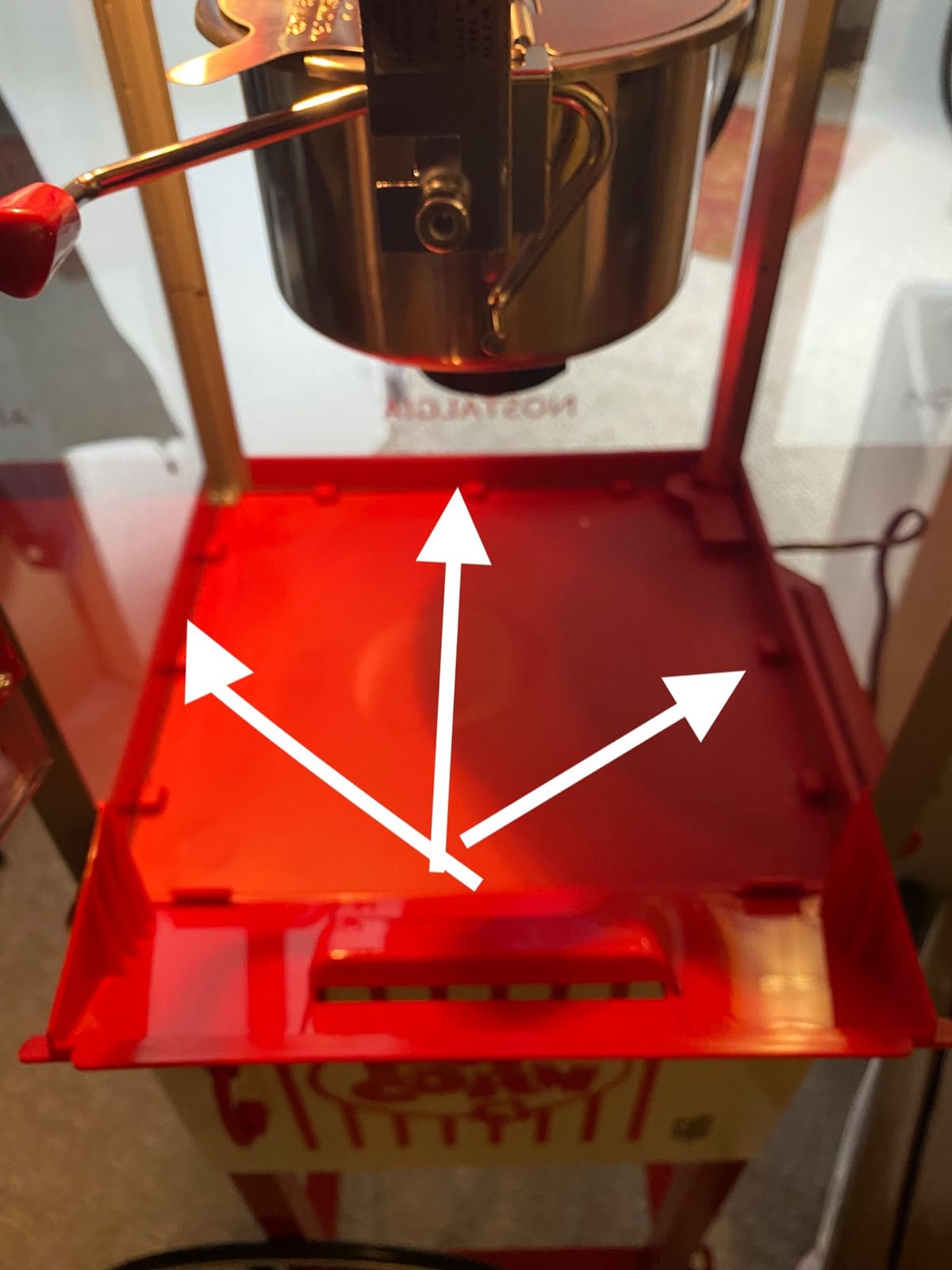 Nostalgia Popcorn Maker Machine - Vintage Theater Style Popcorn Cart With 2.5oz Stainless Steel Kettle, Makes Up To 10 Cups Easily - Bring Home the Fun with Theater Style Popcorn Machine- Red customer photo 1