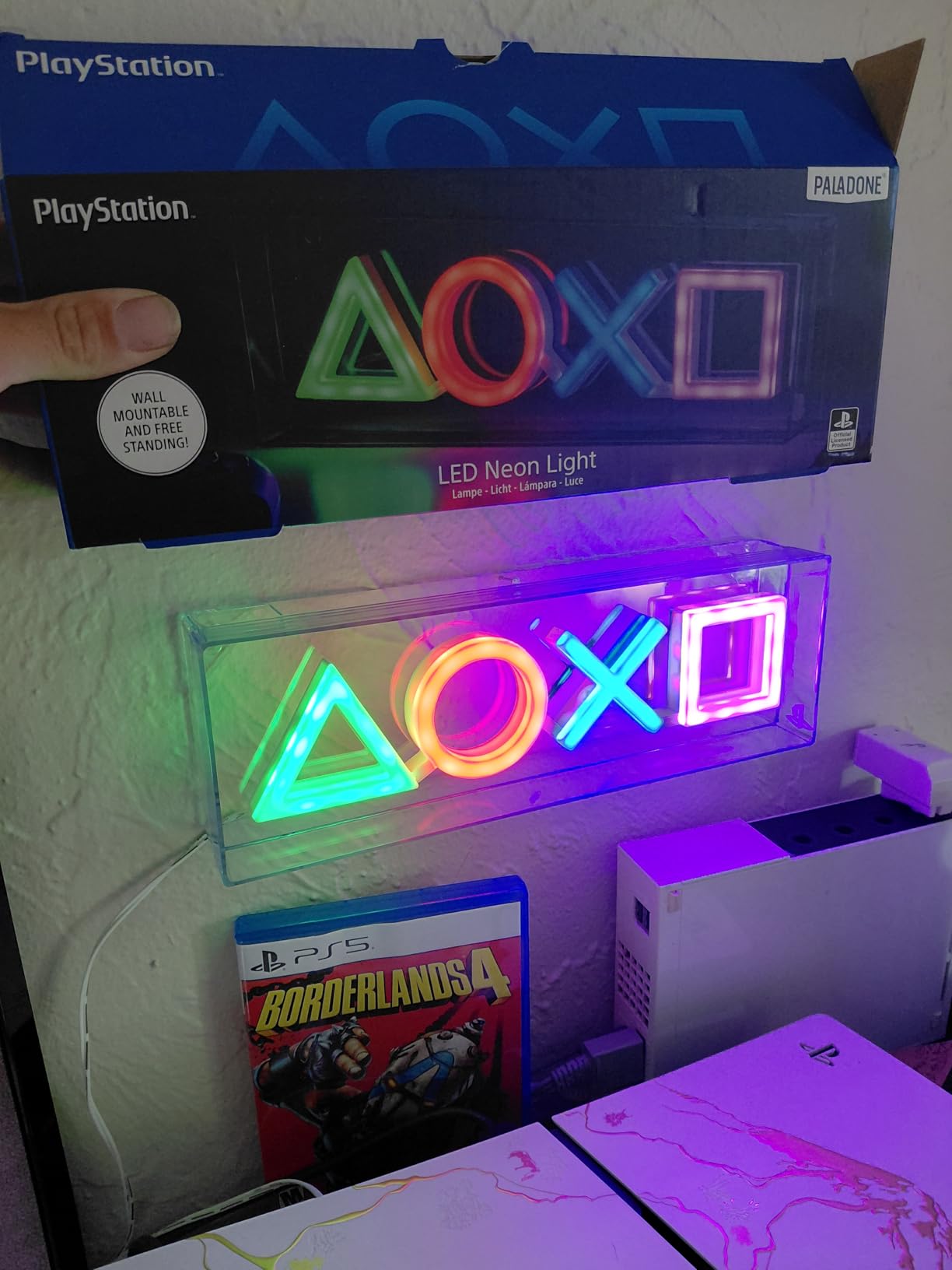 Paladone Playstation LED Neon Light - Free Standing or Wall Mountable - Game Room Accessories & Decor for Gamers customer photo 2