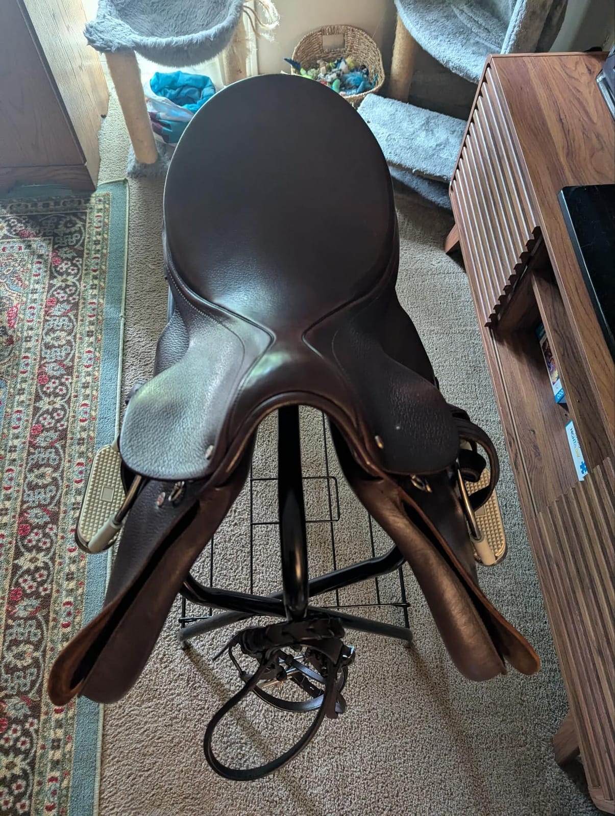 Saddle Rack Portable Folding Horse Saddle Stand for English and Western Saddles,28