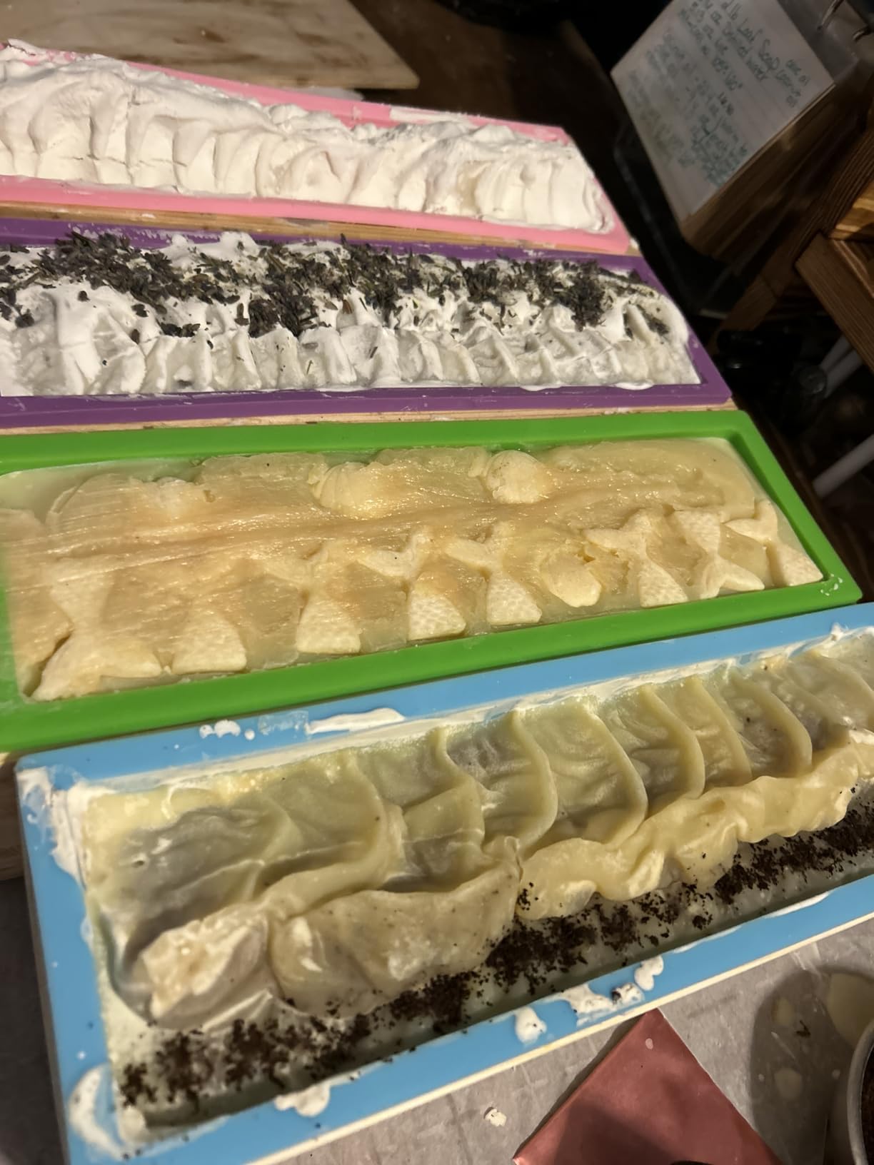 Ziliny 3 Pcs 42oz Soap Loaf Mold Flexible Silicone Mold, Green, Pink, Blue | Rectangular, Wood Box Tray, Making Supplies for Homemade Craft DIY Tool customer photo 2