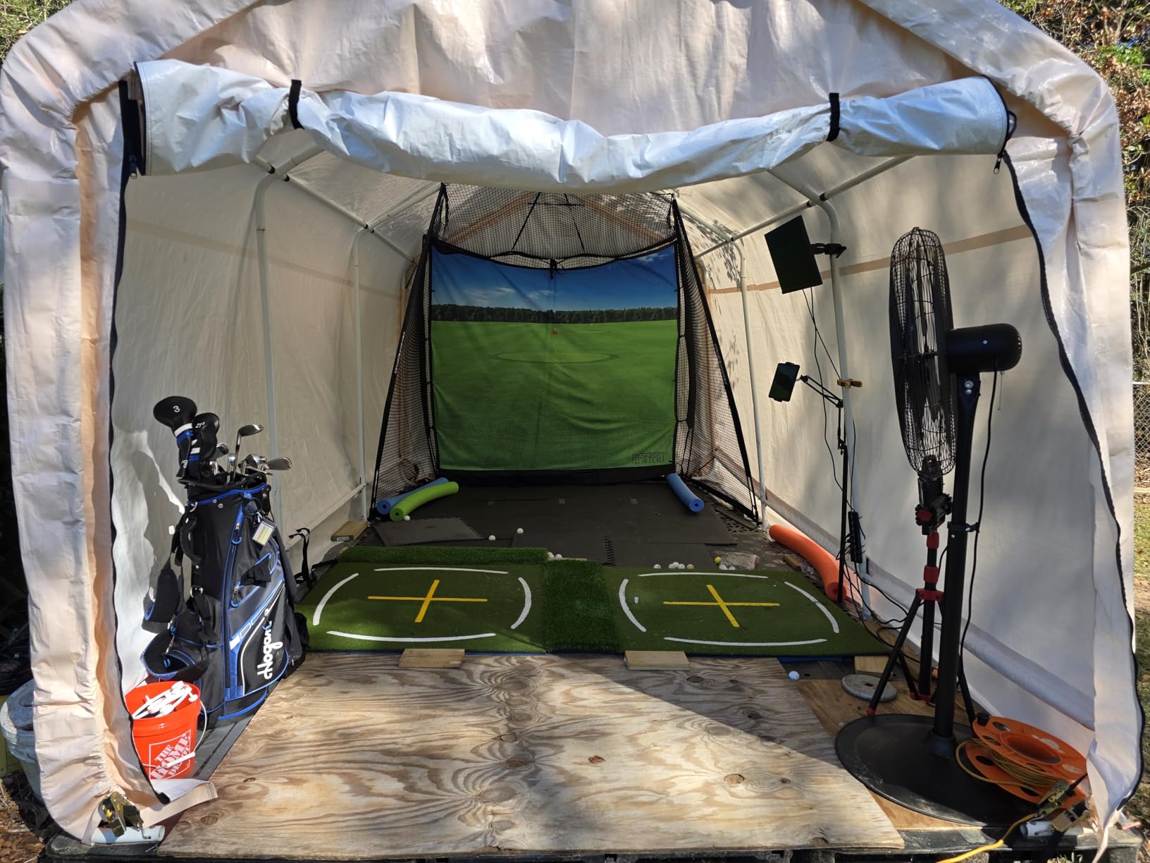 GoSports Range Cage 10 ft x 8 ft Golf Net Cage - Indoor & Outdoor Golf Practice Net for Full Swing Training and Home Golf Simulator Setups customer photo 2