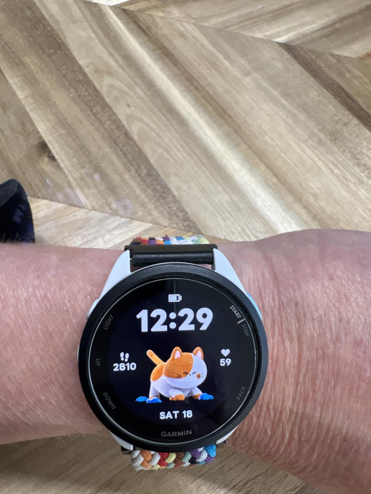 Garmin Forerunner 165, Running Smartwatch, 43mm, Whitestone | Essential Training & Recovery Features, Built-In GPS for Distance, Pace & Speed, Garmin Coach, Daily Suggested Workouts customer photo 1