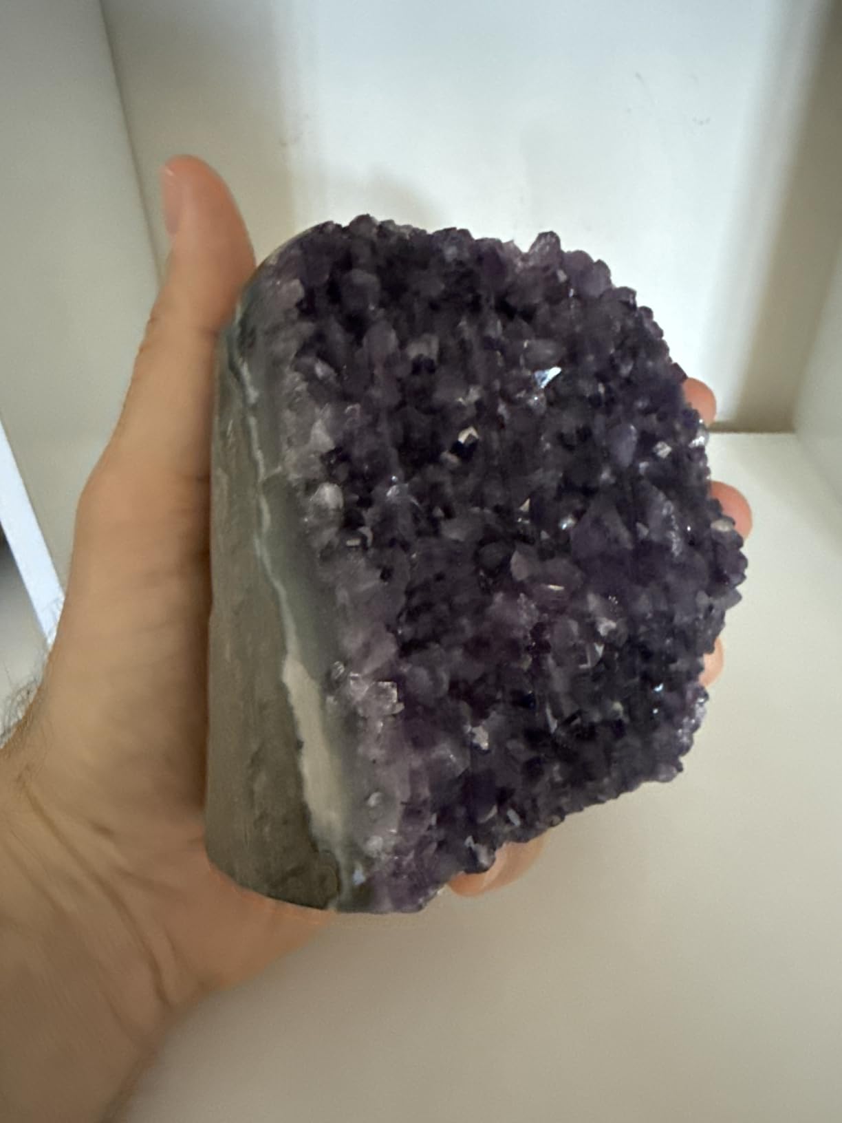 TRUENERGY Natural Amethyst Crystal Cluster, 0.25 to 20 lbs Polished Edge Grade AAA Dark Purple - Raw Quartz Amethysts Stone for Home Decoration, Positive Energy & Healing Crystals customer photo 1