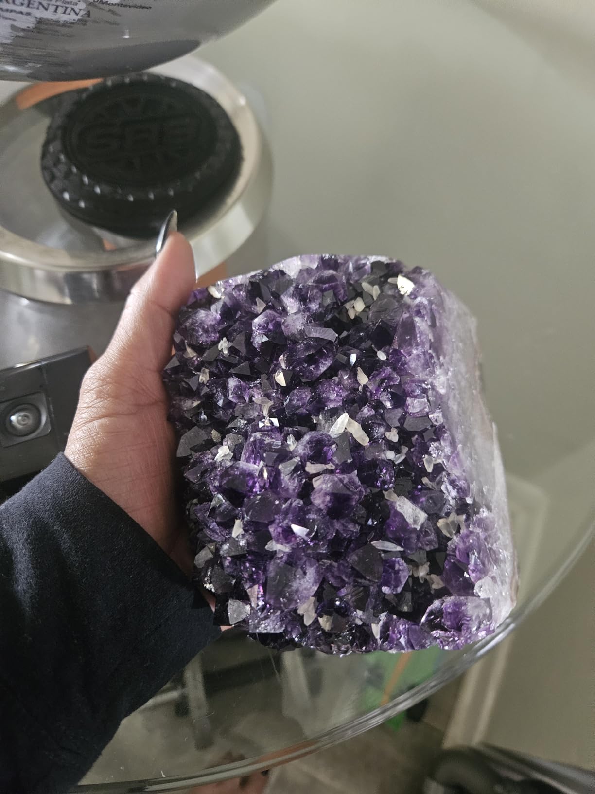 TRUENERGY Natural Amethyst Crystal Cluster, 0.25 to 20 lbs Polished Edge Grade AAA Dark Purple - Raw Quartz Amethysts Stone for Home Decoration, Positive Energy & Healing Crystals customer photo 2
