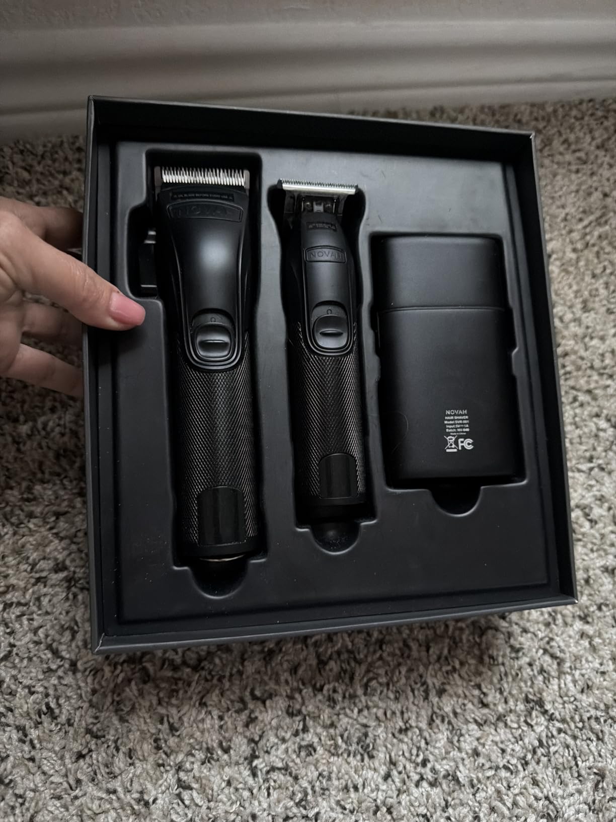 Novah Professional Barber Clippers and Trimmer Set - Foil Shaver Professional Hair Clippers for Men, Mens Cordless Hair Clipper for Barbers Haircut Kit, Fade customer photo 1