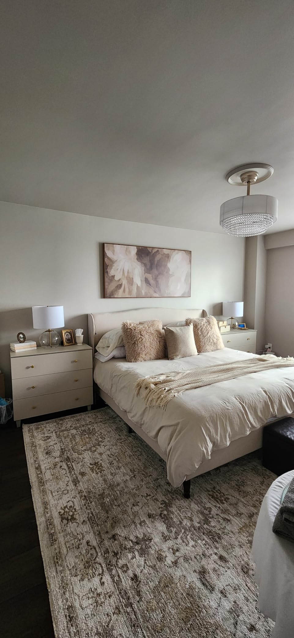 koorlian King Size Bed Frame Upholstered Platform Bed with 51