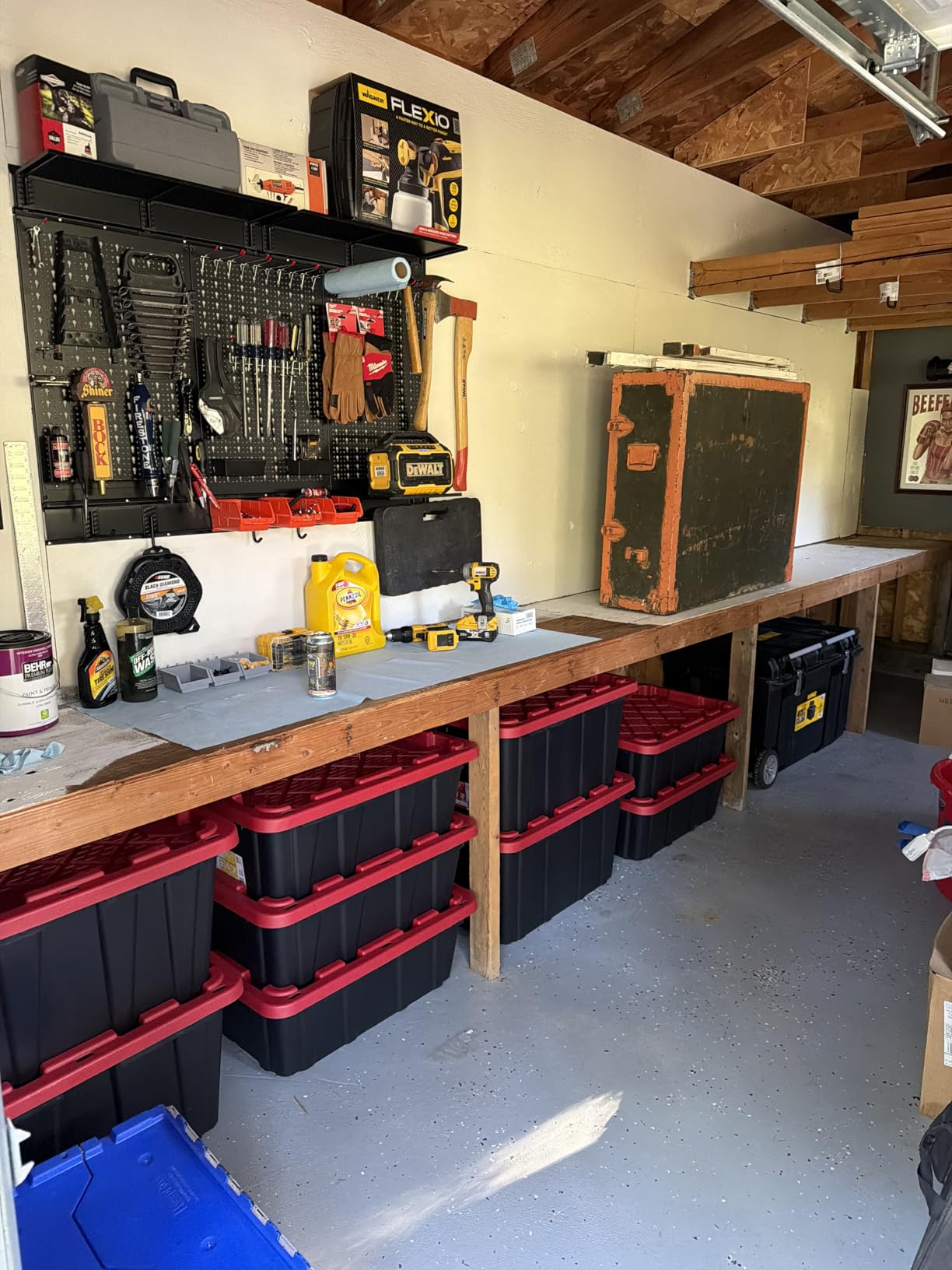 WALMANN 113 PCS Pegboard Wall Organizer Kit with Pegboard Hooks, Black | Tools Storage Pegboard for Garage, Workbench, Modular Peg Board Tool Organizer Board with Hooks, 16x24 in Panel customer photo 1
