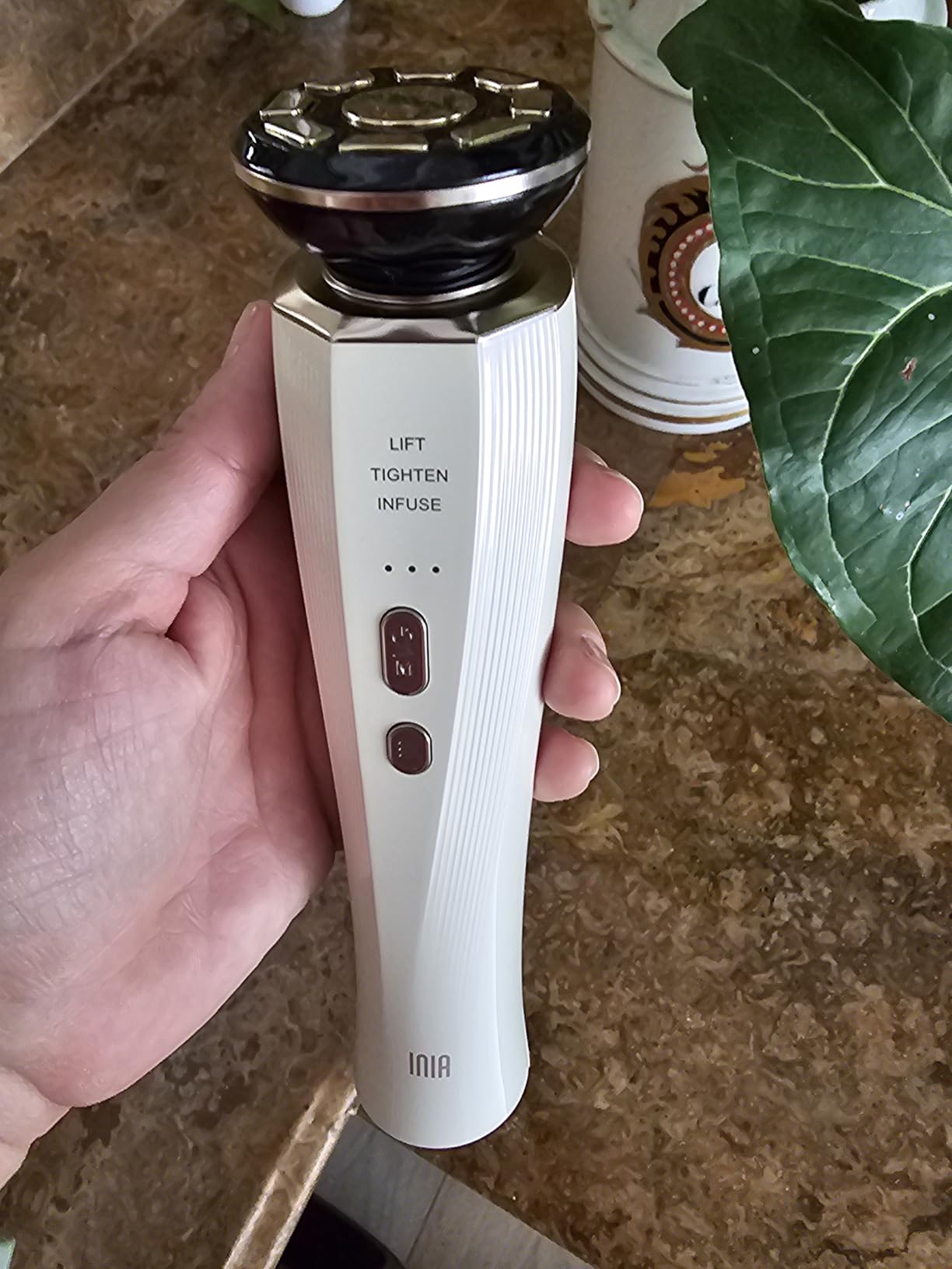 INIA 3-in-1 Red Light Therapy Beauty Device for Face & Neck Skincare | Help Reduce Puffiness, Support Skin Firmness, and Enhance Radiance, Ideal for Daily Home Use customer photo 2