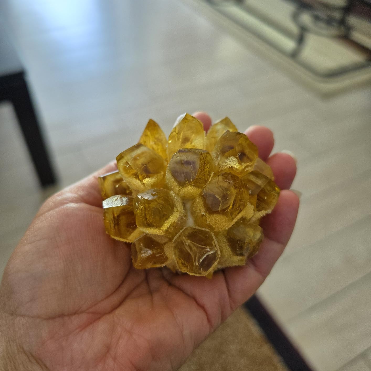 Citrine Crystal Cluster Large Quartz Crystal Formation - Large Yellow Crystal for Positive Energy Authentic Citrine Stone - Citrine Stone Crystal Clusters for Healing customer photo 1