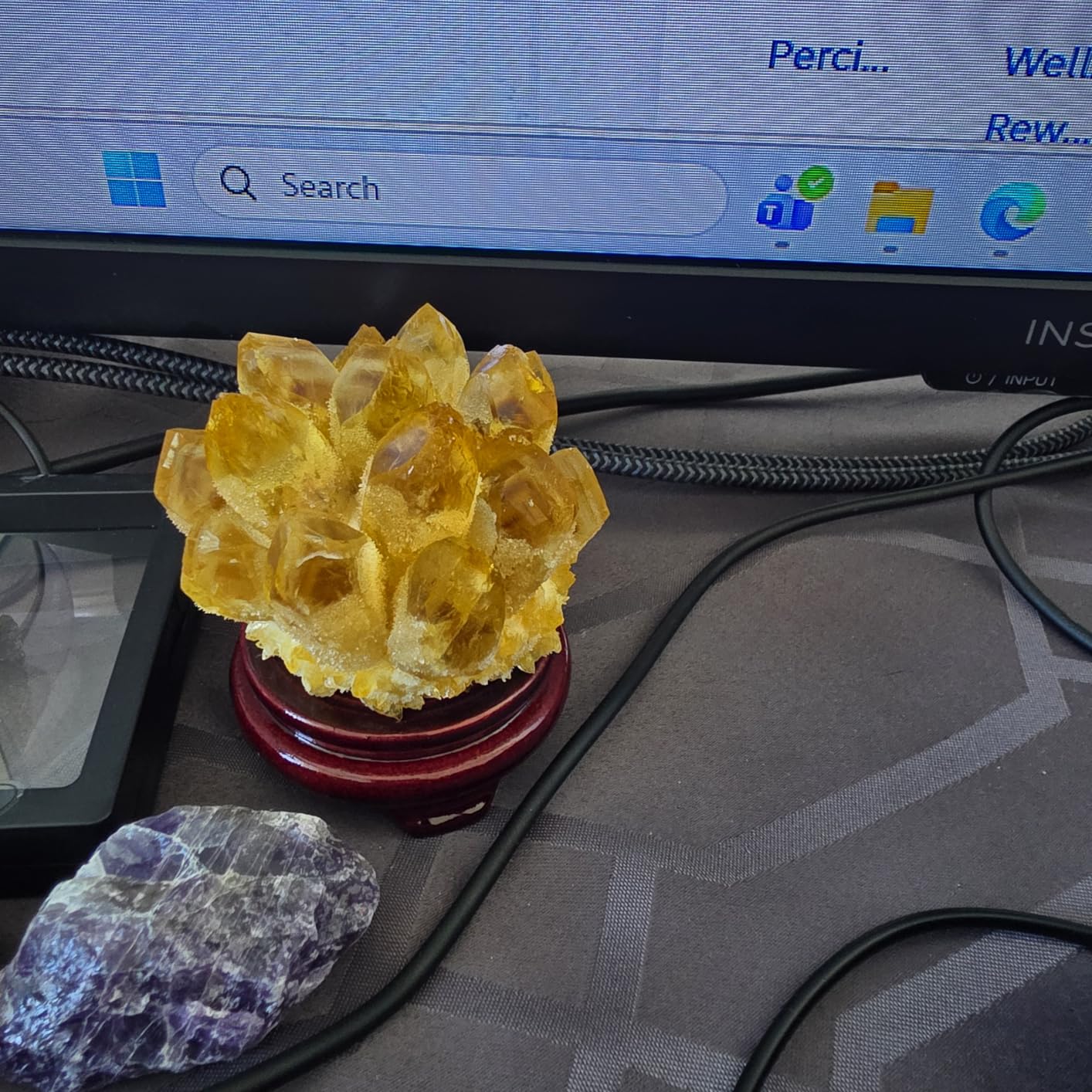 Citrine Crystal Cluster Large Quartz Crystal Formation - Large Yellow Crystal for Positive Energy Authentic Citrine Stone - Citrine Stone Crystal Clusters for Healing customer photo 2
