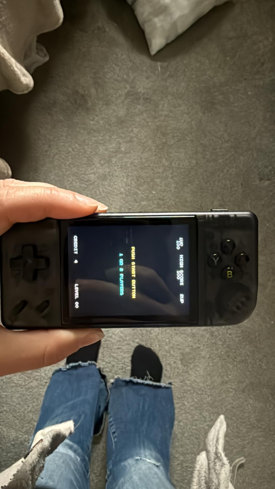 ANBERNIC RG28XX Retro Handheld Game Console, Linux System, 2.83 Inch IPS Screen, 64G Built-in 5516 Classic Games, H700 Quad-Core, TV Output, 3100mAh Battery, Transparent Black (Gray) customer photo 1