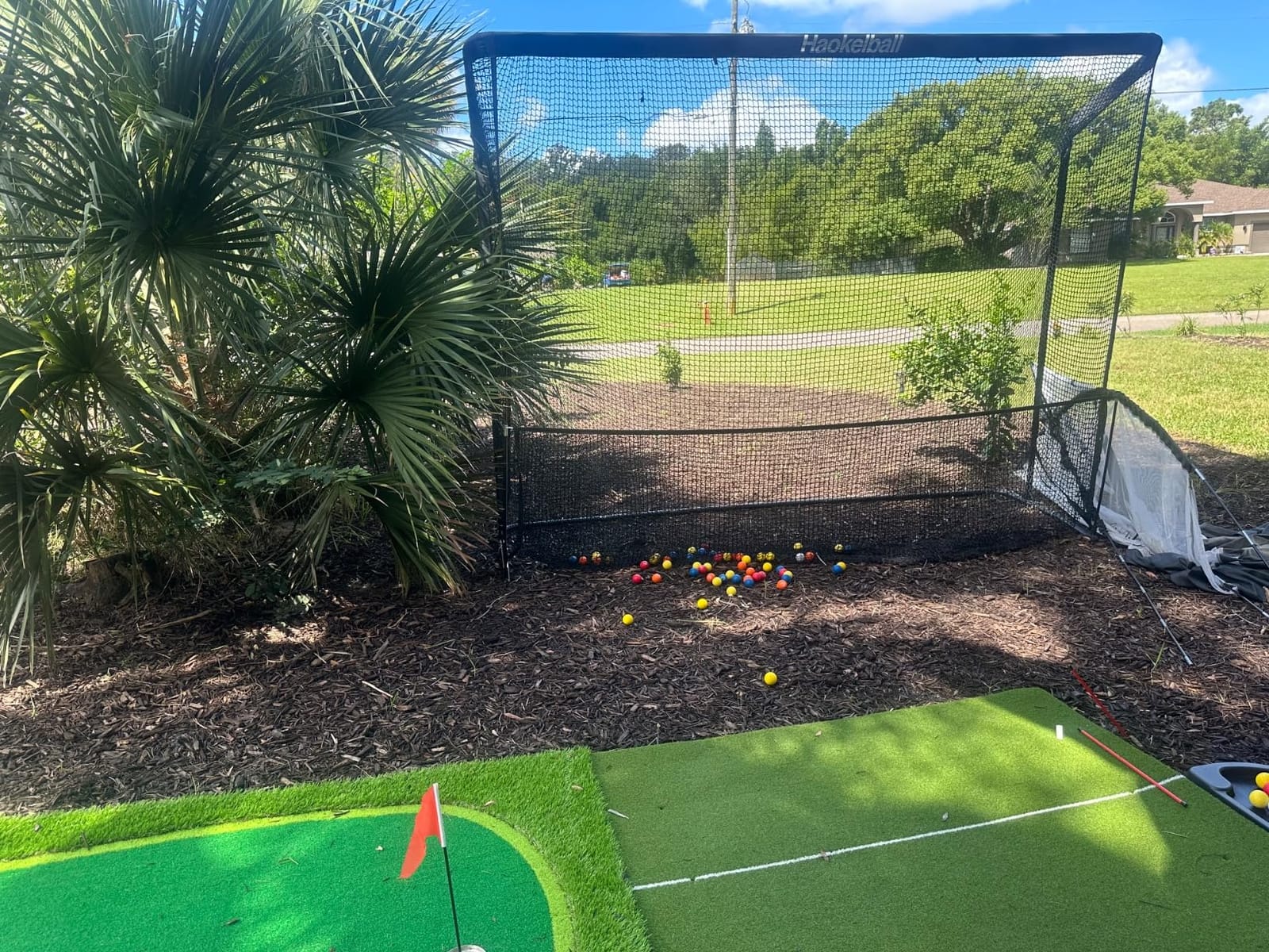 Haokelball Golf Practice Hitting Net for Driving Real Balls, 10x8ft Heavy Duty Netting for Indoor Outdoor with Side Barriers, Ball Return & Collection System, Silent Impact Target and Carry Bag customer photo 2