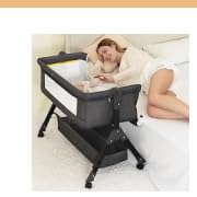 BCOL Baby Bassinet, Bedside Bassinet for Baby, 3 in 1 Bassinet Bedside Sleeper with Wheels, Mosquito Net, Adjustable Easy Folding Portable Bed for Infant Newborn (Dark Grey) customer photo 2