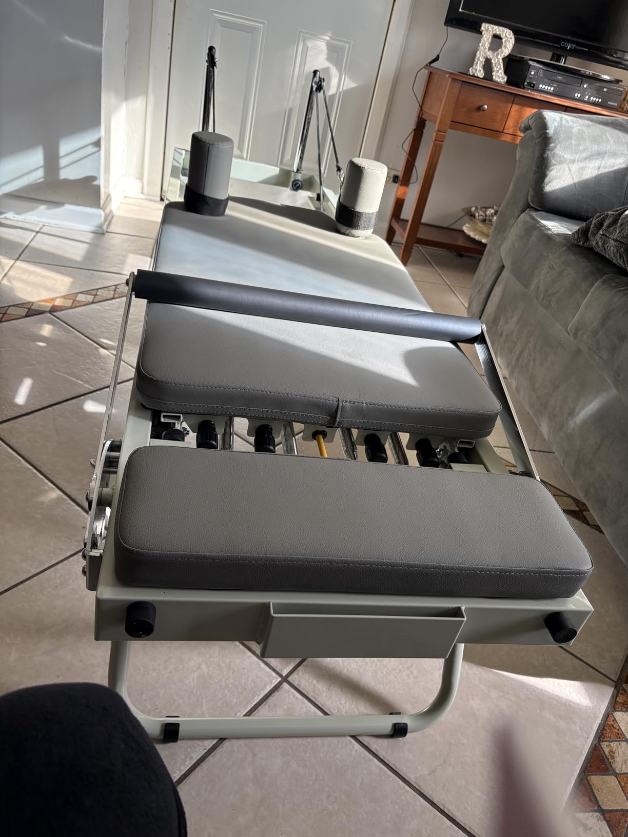 Pilates Reformer Machine Equipment with Springs & Cords for Home Workout, Foldable Pilates Equipment with Jump Board for All Level Users customer photo 1