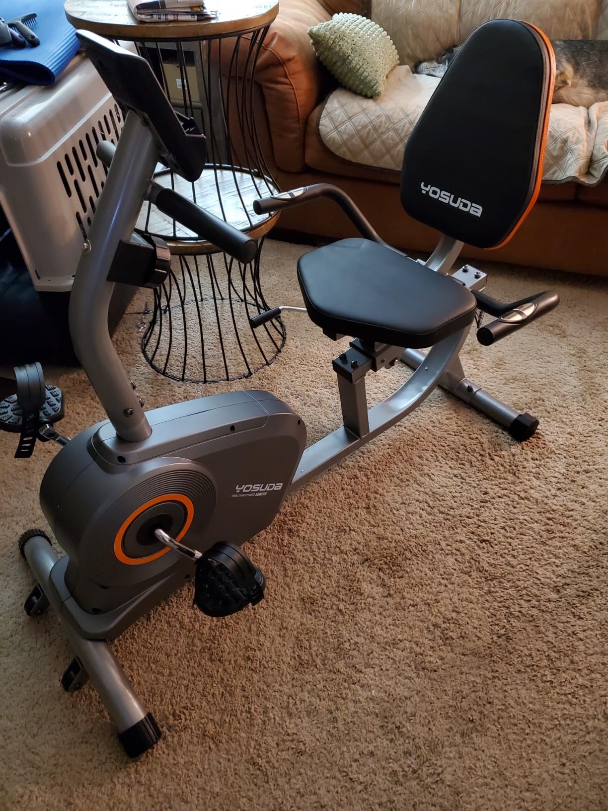 YOSUDA Recumbent Exercise Bike for Home, Magnetic Stationary Bike for Seniors | Quiet Recumbent Bikes with Adjustable Seat, 350LB Capacity, 16-level Resistance, LCD Monitor & Pulse Sensors customer photo 2
