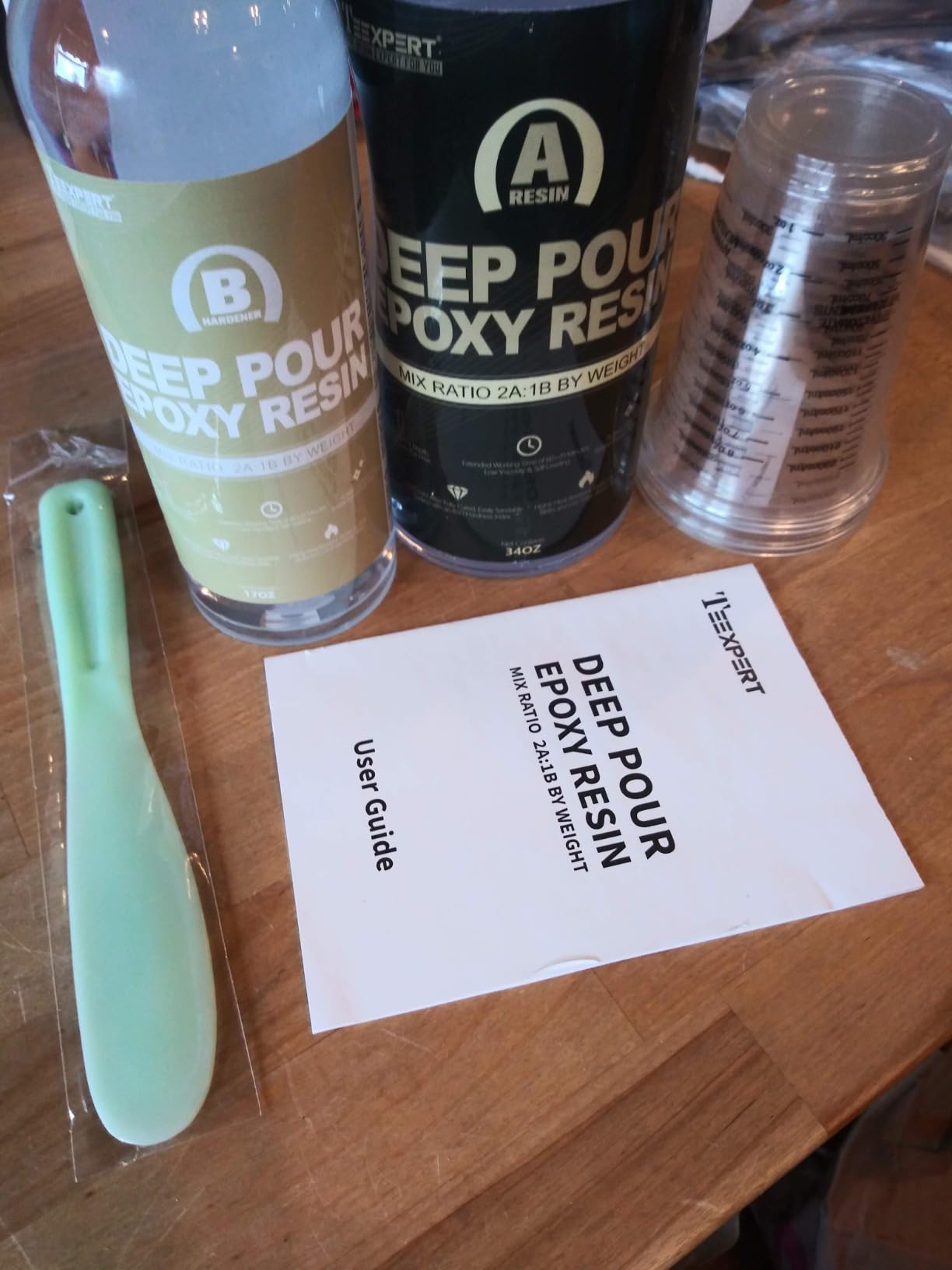 Teexpert Deep Pour Epoxy Resin 3 Gallon Kit: New Version 2-5 inch Deep Pour Resin for Large Wood Working River Table Crystal Clear UV Resistant Epoxy Resin - 2:1 Mix by Weight customer photo 2