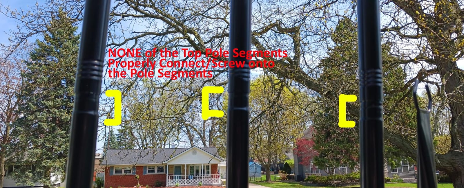 AILBTON 10Ft String Light Poles 4 Pack, Light Poles for Outside Lights, Outdoor with Fence Brackets Hanging Lights, Metal Stand Deck Patio Backyard customer photo 2