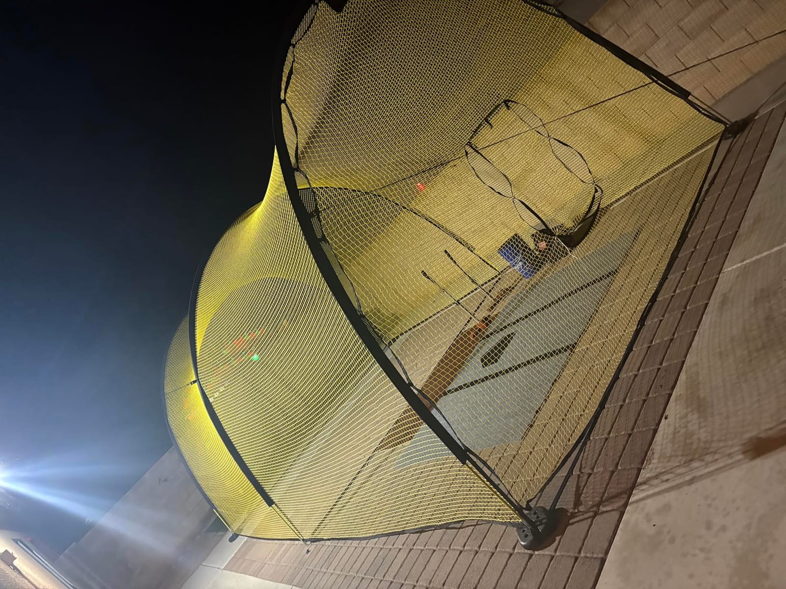 Apex Sports Portable 22ft x 12ft x 8ft Baseball & Softball Batting Cage with Pitching Machine Hole, 3ply 1.25'' Yellow Netting, Secure Steel Poles, 12.7MM Fibreglass Poles, Carry Bag Included customer photo 2