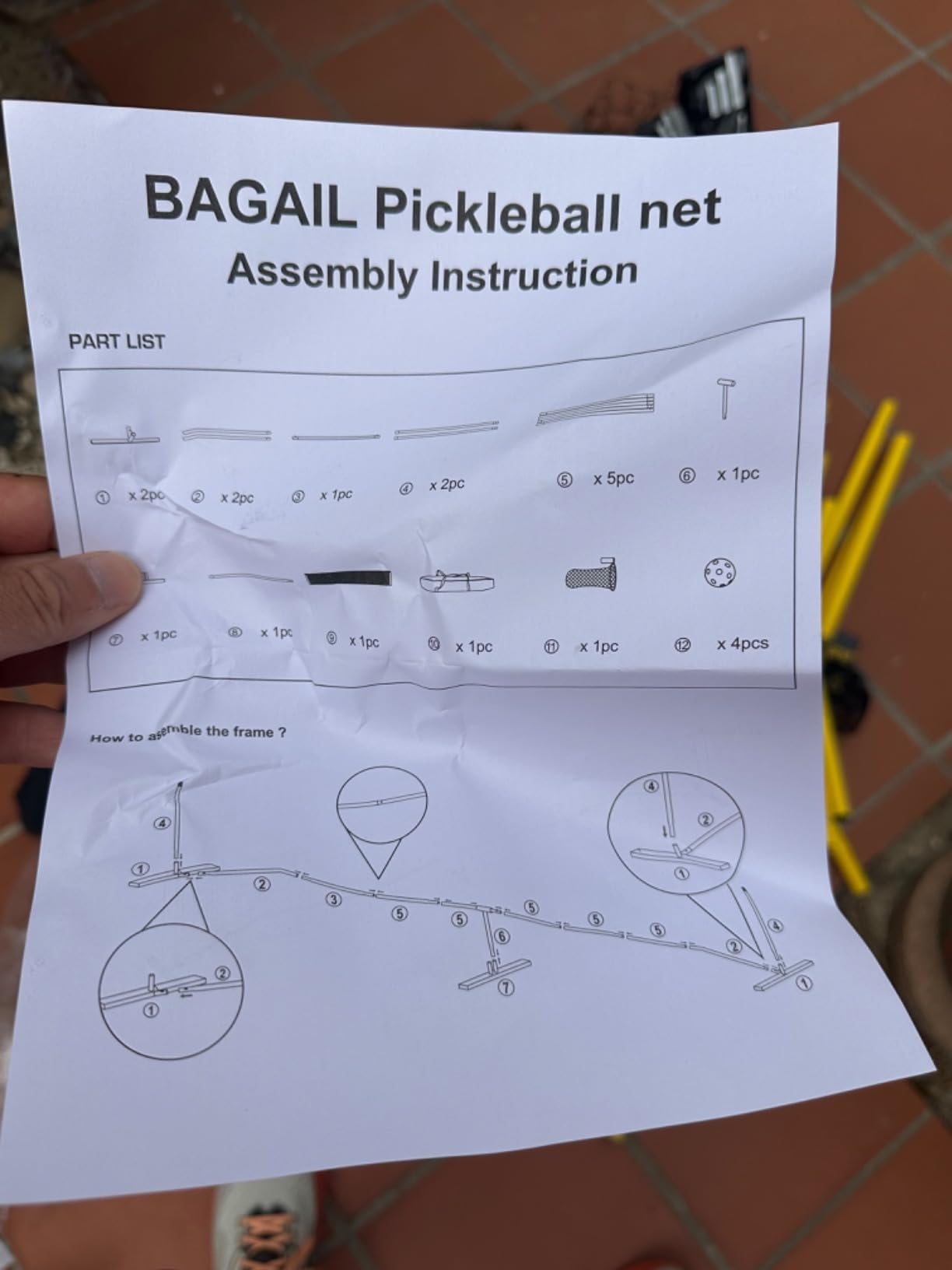 BAGAIL Portable Pickleball Net Set, 22 FT Regulation Size Pickle Ball Net with Ball Collector, 4 Balls and Carry Bag, Easy Setup for Outdoor Indoor Driveway customer photo 1