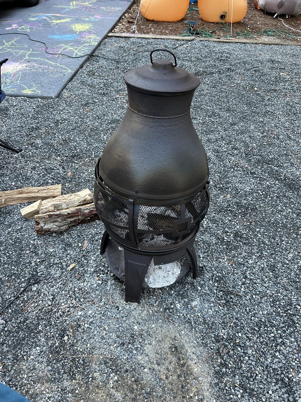 BALI OUTDOORS Fire Pit Wood Burning Chiminea Outside | Fireplace Patio Small Firepit, Size 17.7