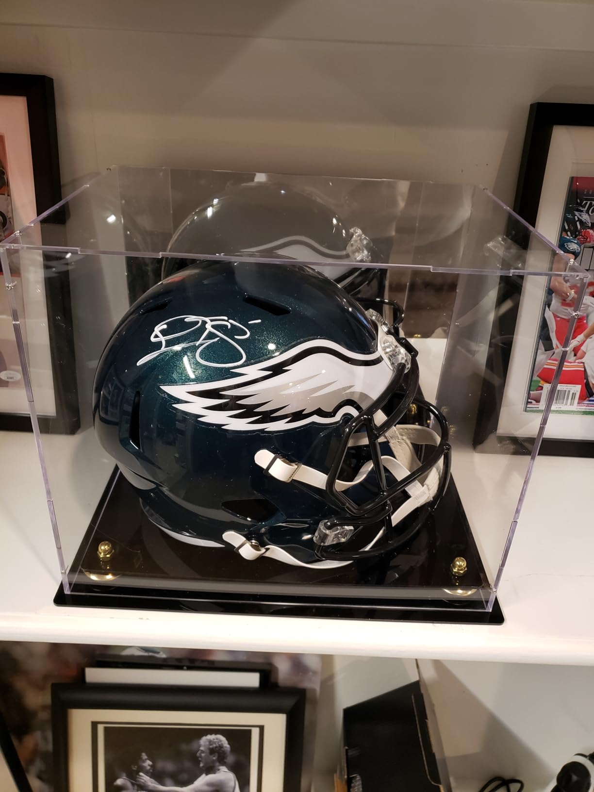Football Helmet Display Case Full Size Clear Acrylic Mirror Back | Football Helmet Display Case Clear Acrylic Dustproof for Basketball Sports Memorabilia customer photo 2