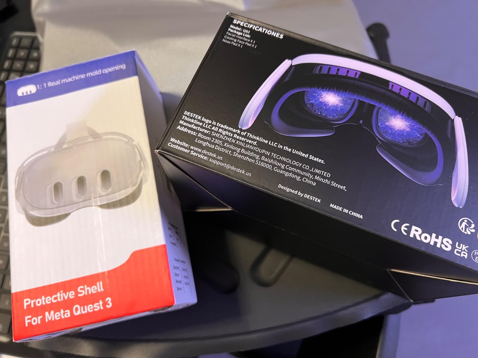 DESTEK Cooling Face Pad for Meta Quest 3, Not for 3S, Stops Overheating | Swaps PU leather for ice gel and breathable ice silk. Two replacements. Feels like cooling arm sleeves for your face. customer photo 2
