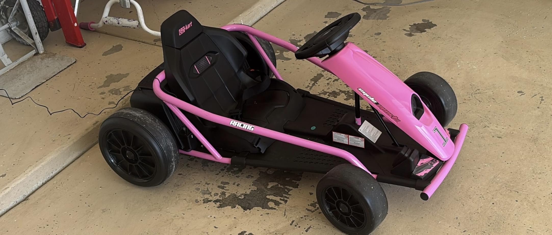 Aosom 24V Electric Go Kart Kids Drift Kart Dual Motors for Ages 8-12 Blue customer photo 1