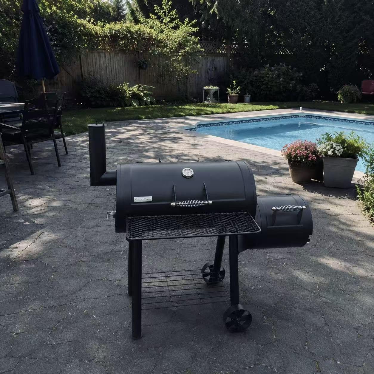Captiva Designs Vertical Charcoal Smoker Grill Extra Large Barbecue Grill | 961 SQ.IN Outdoor Barrel BBQ Meat Smoker with 5 Removable Smoking Grates & Built-in Hooks for Outdoor Backyard Cooking customer photo 1
