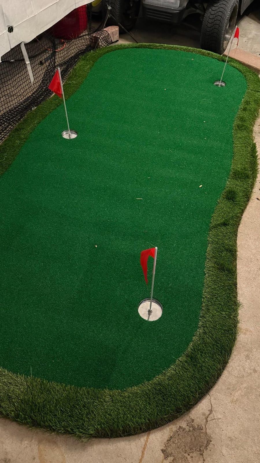 Golf Putting Green Indoor Outdoor Practice Putting Mat 5x10ft with 3 Flags, 1 Movable Cup, 3 Slope Pad Portable Turf customer photo 2