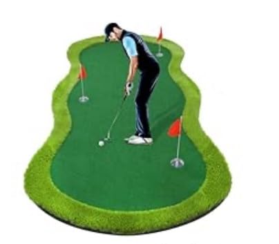 Roykaw Golf Putting Green - 5 x 10 Ft. Putting Mat, Professional Training Aid for Indoor & Outdoor, Green Mat w/ 3 Holes, Flags, Slope Sponges customer photo 2
