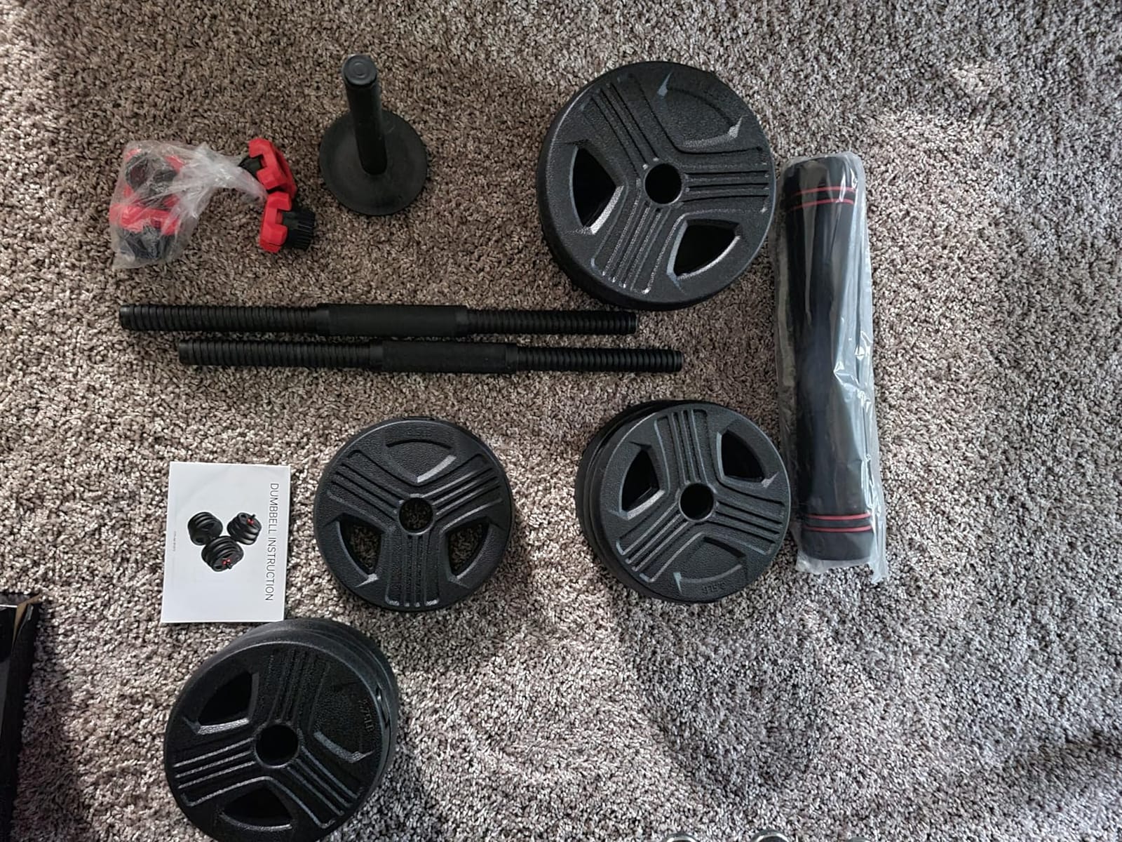FITPLAM Adjustable Dumbbell Set, 20/35/45/55/70/90lbs Free Weights Set with upgraded nut, 5 in 1 Weight Set customer photo 2