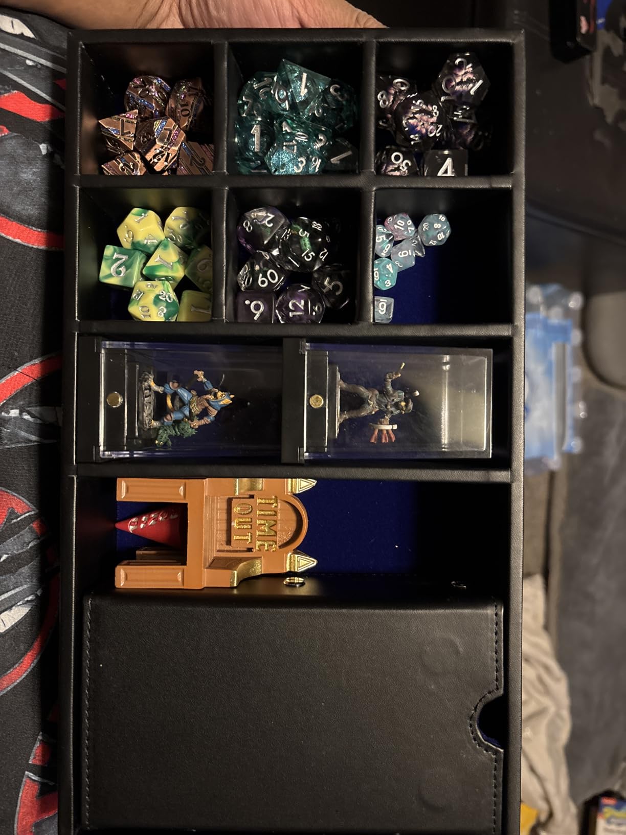 4-in-1 D&D Storage Dice Box Portable Rolling Tray for Tabletop Games | Magnetic, Pu Leather Material, Dice Storage, Rolling Tray and Tower, RPG Accessory, for Role Playing Games Board Games customer photo 1