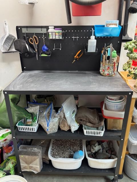 OLBRUS 50.4 X 33.4 Inch Workbench,Heavy Duty 200LBS Steel Work Bench with Pegboard and Lockable Wheels, Rolling Tool Storage Work Table for Garage Workshop Warehouse customer photo 2