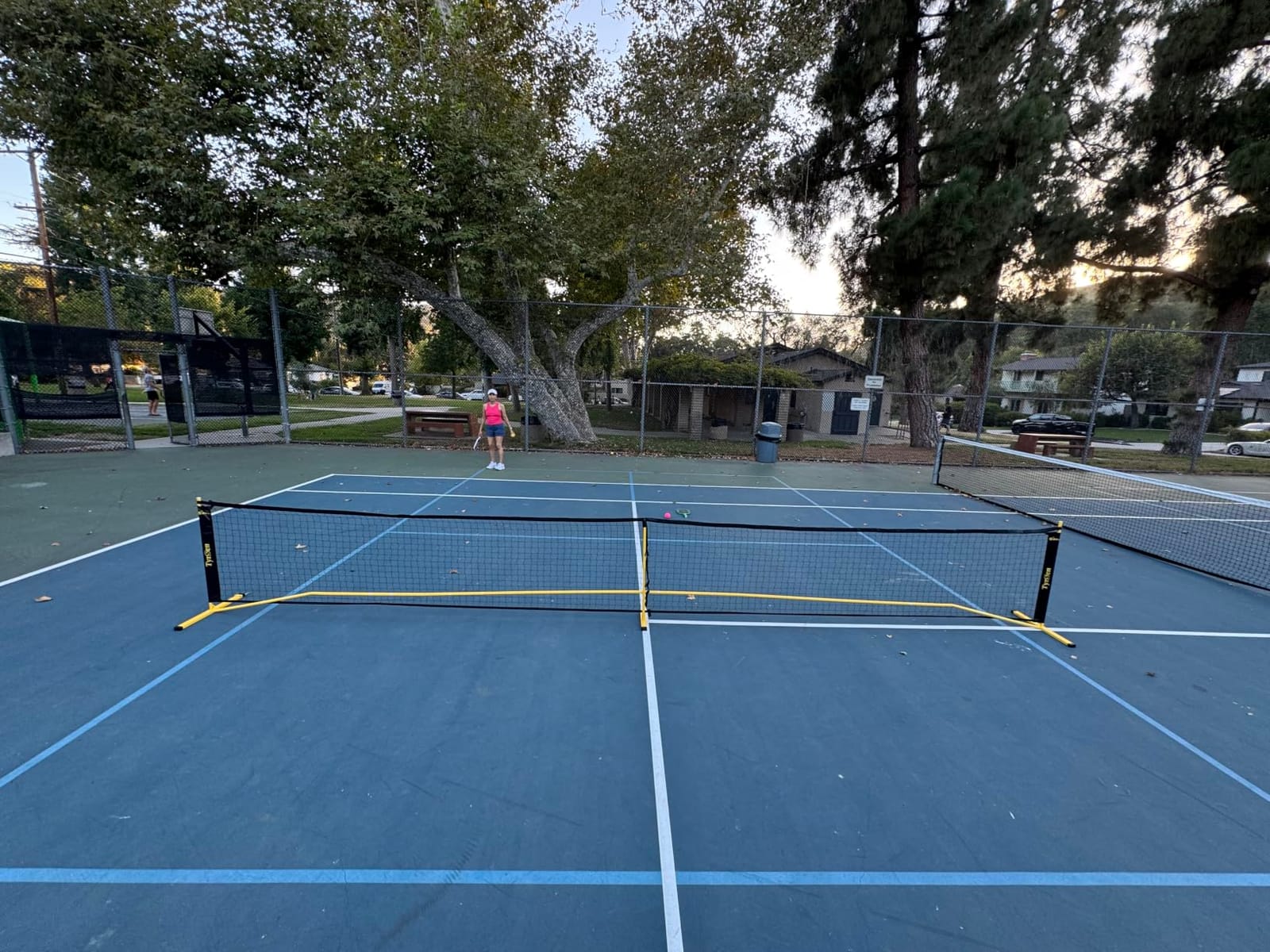 Portable Pickleball Net for Driveway, 22 FT Regulation Size & 11 FT Half Court Size Pickle Ball Net with Ball Collector, 2-in-1 Pickle Ball Net with Carry Bag for Garages Backyard customer photo 1