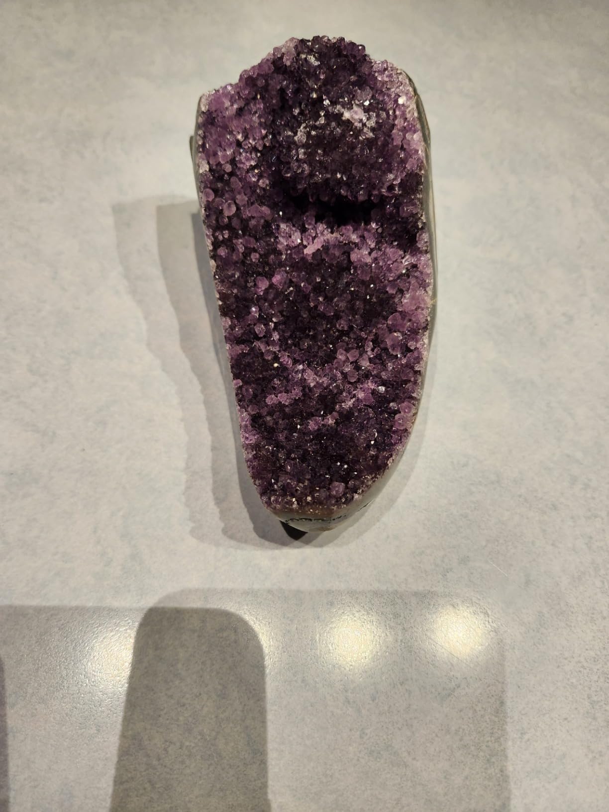 Natural Amethyst Crystal Geode Rocks Stone Geodes Mineral Specimen | Amethyst Crystal Rock Geodes for Meditation, Rough Stone Geode Quartz Home Decor for Wealth & Good Luck, 0.88-1.1 lb customer photo 1