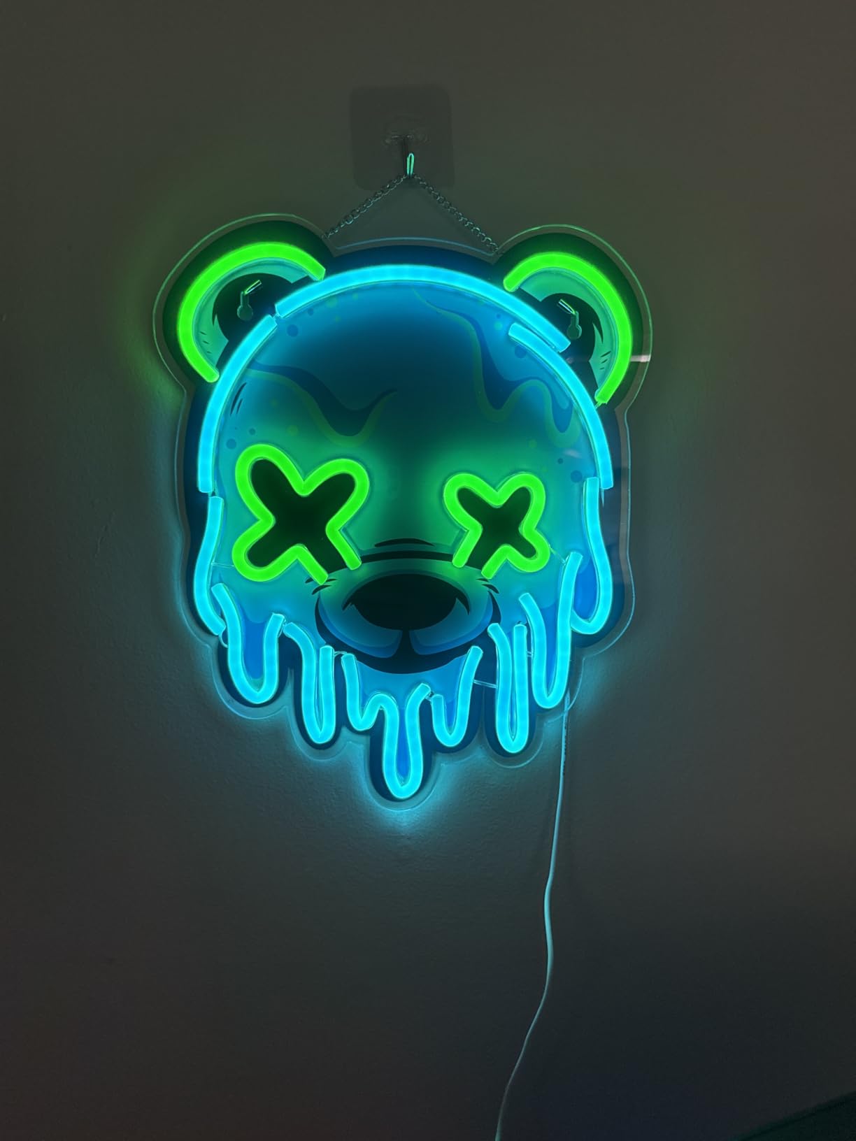 Ice Bear Neon Sign, Cool Led Sign for Wall Decor - Usb Powered, Adjustable Brightness Anime Bear Led Light for Bedroom, Bar, Pub, Party, Man Cave Decor, Unique Gift for Teenage Boys customer photo 2