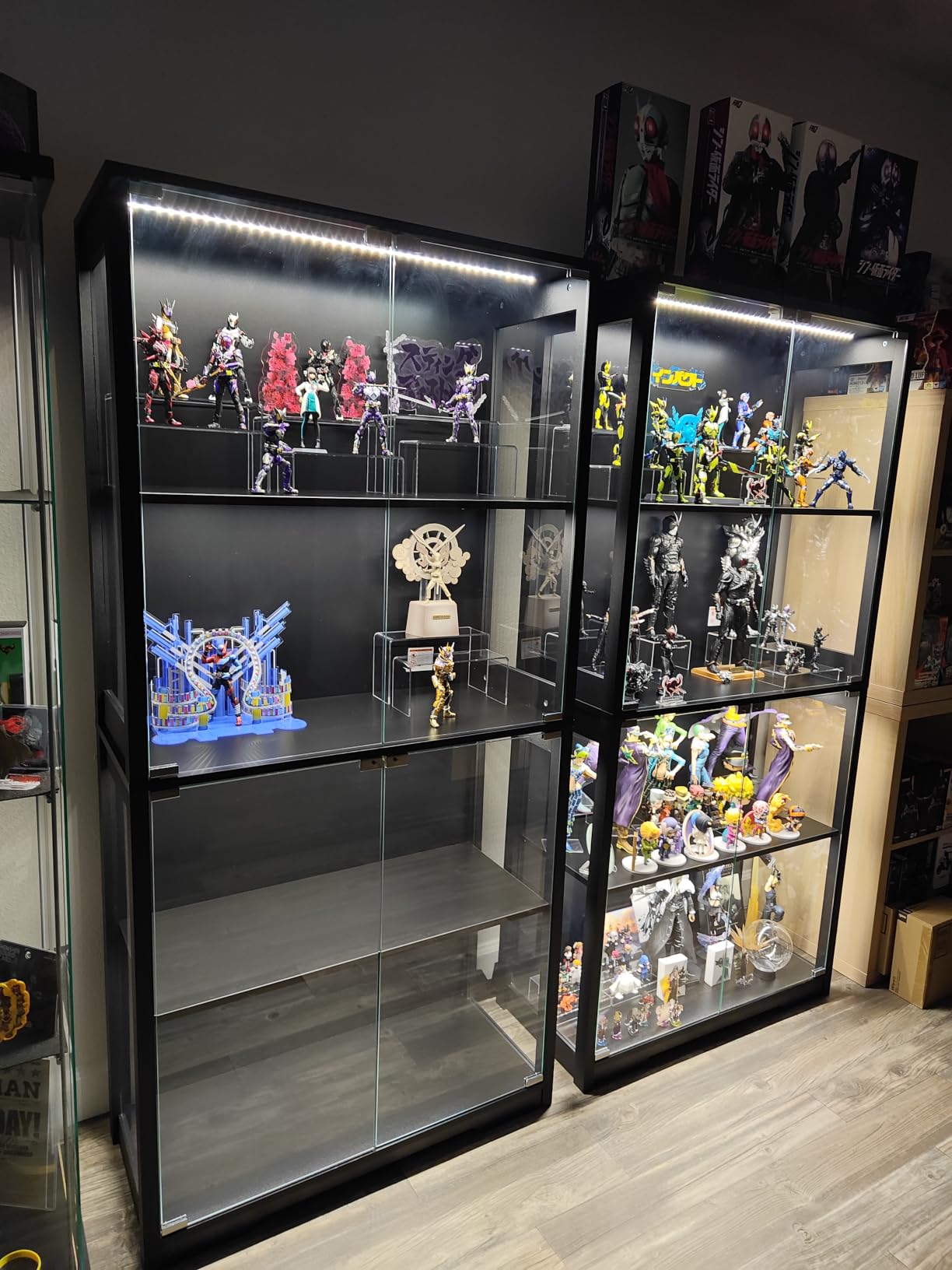 BROTTAR Display Cabinet with Glass Doors, 4-Tier Display Case, White | Curio Cabinet with 3 Color Lights for Collectibles, Storage Cabinets with Human Body Sensor customer photo 1