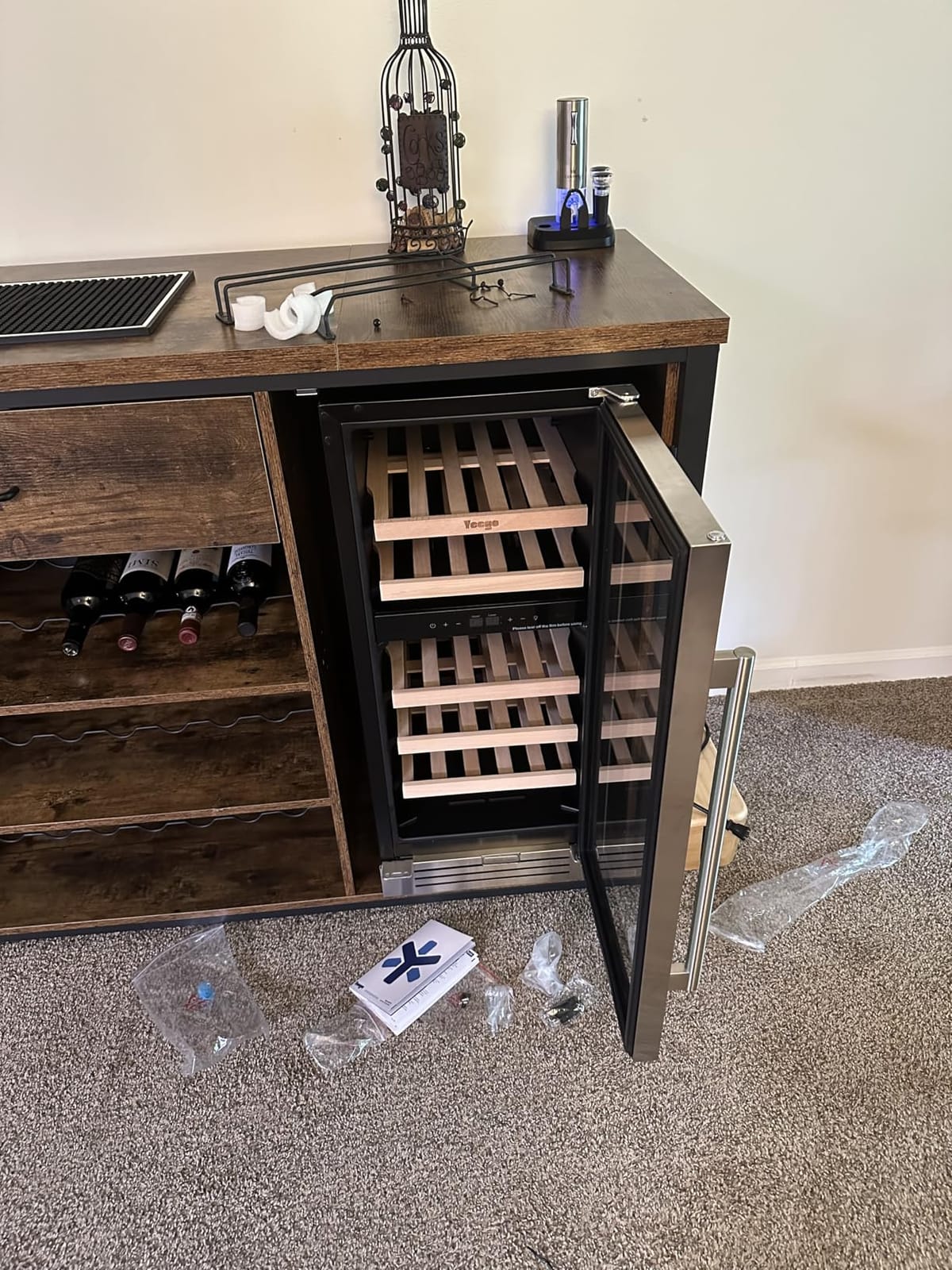 Yeego 24 Inch Wine Fridge, 52 Bottle Dual Zone Wine Cooler with Glass Door | Built-In or Freestanding, Under Counter Wine Refrigerator with 40-65°F | For Home Bar, Kitchen customer photo 1