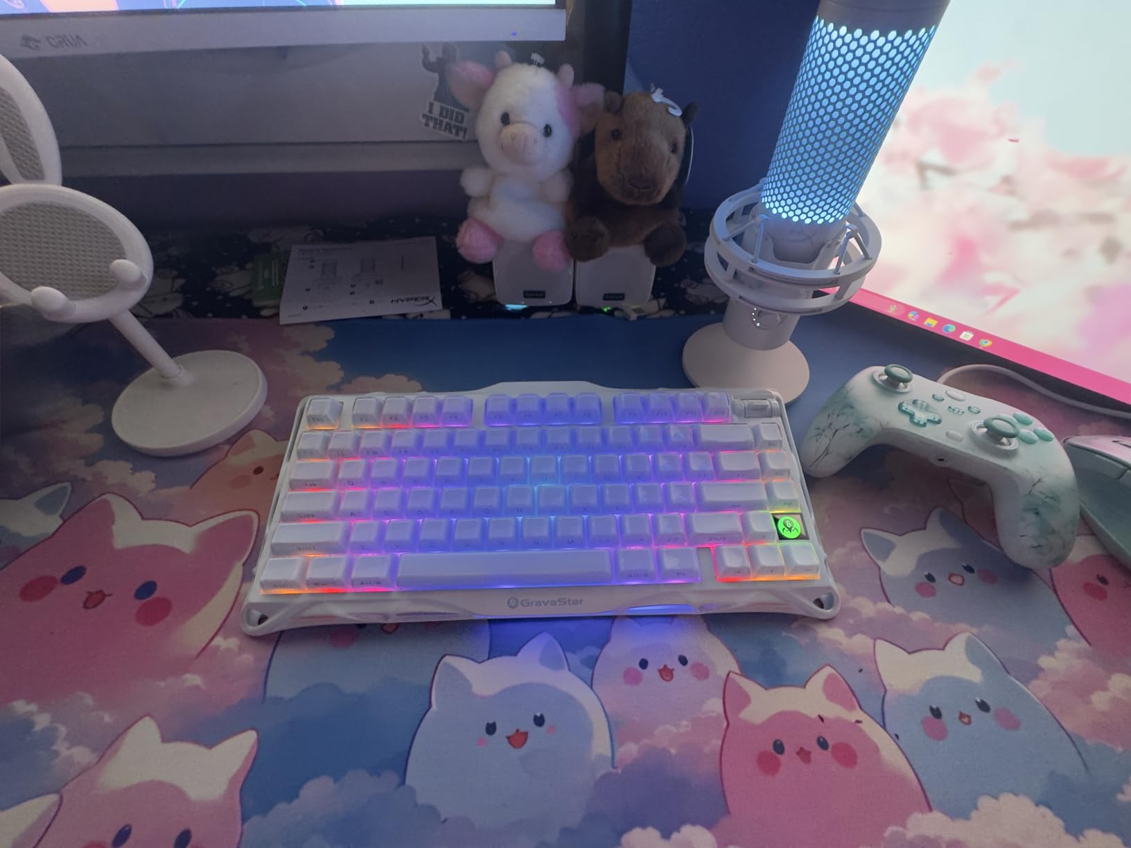 GravaStar Mercury K1 75% Wireless Mechanical Gaming Keyboard RGB Backlit | Gasket Mount, Hot Swappable Linear Switches, Creamy Sound Keyboard, 2.4GHz/USB-C/Bluetooth 5.0, for Win/Mac (Gradient Black) customer photo 1